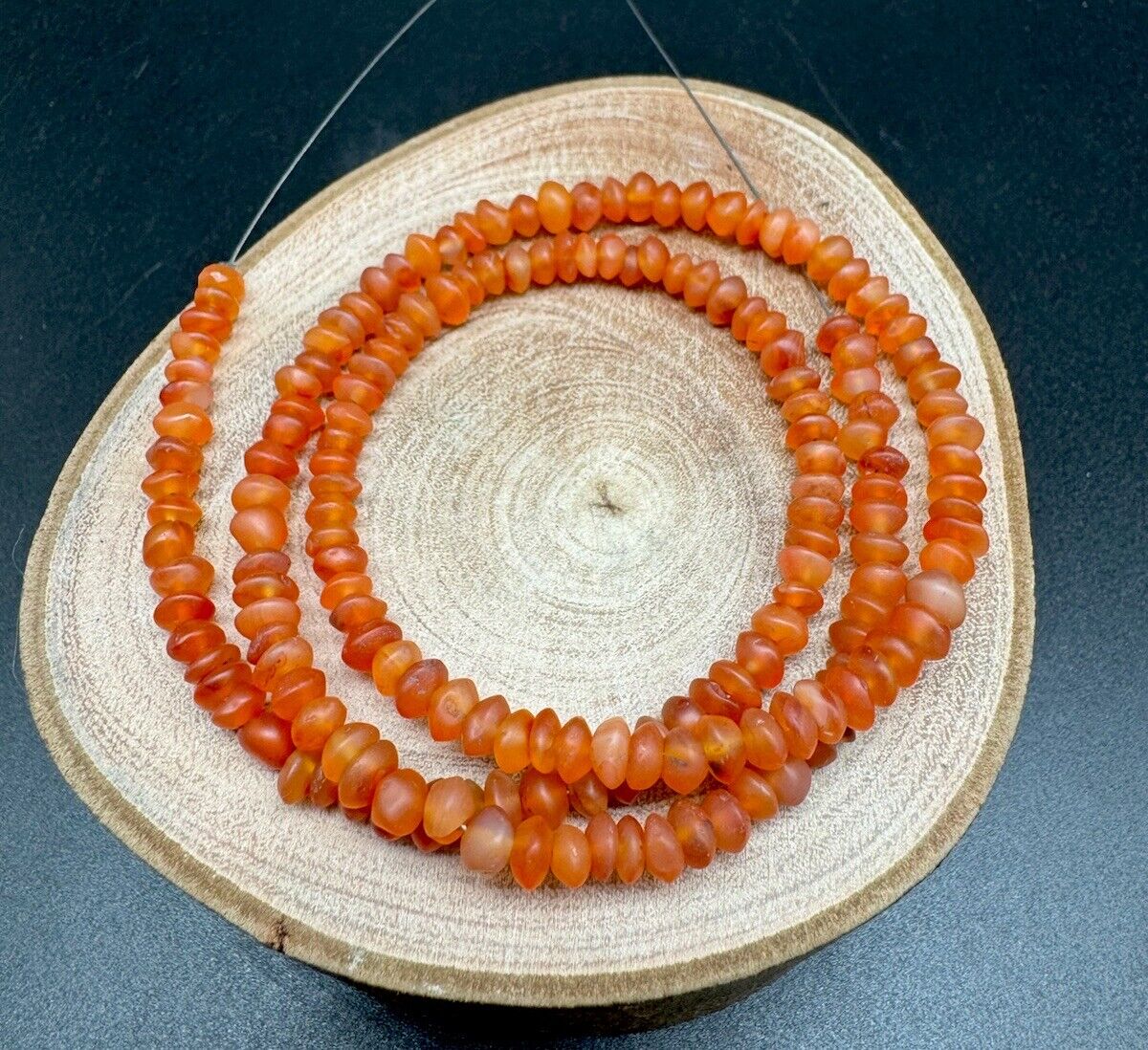 Antique old Beads carnelian Angkor Cambodian antiquity amulet jewelry strand