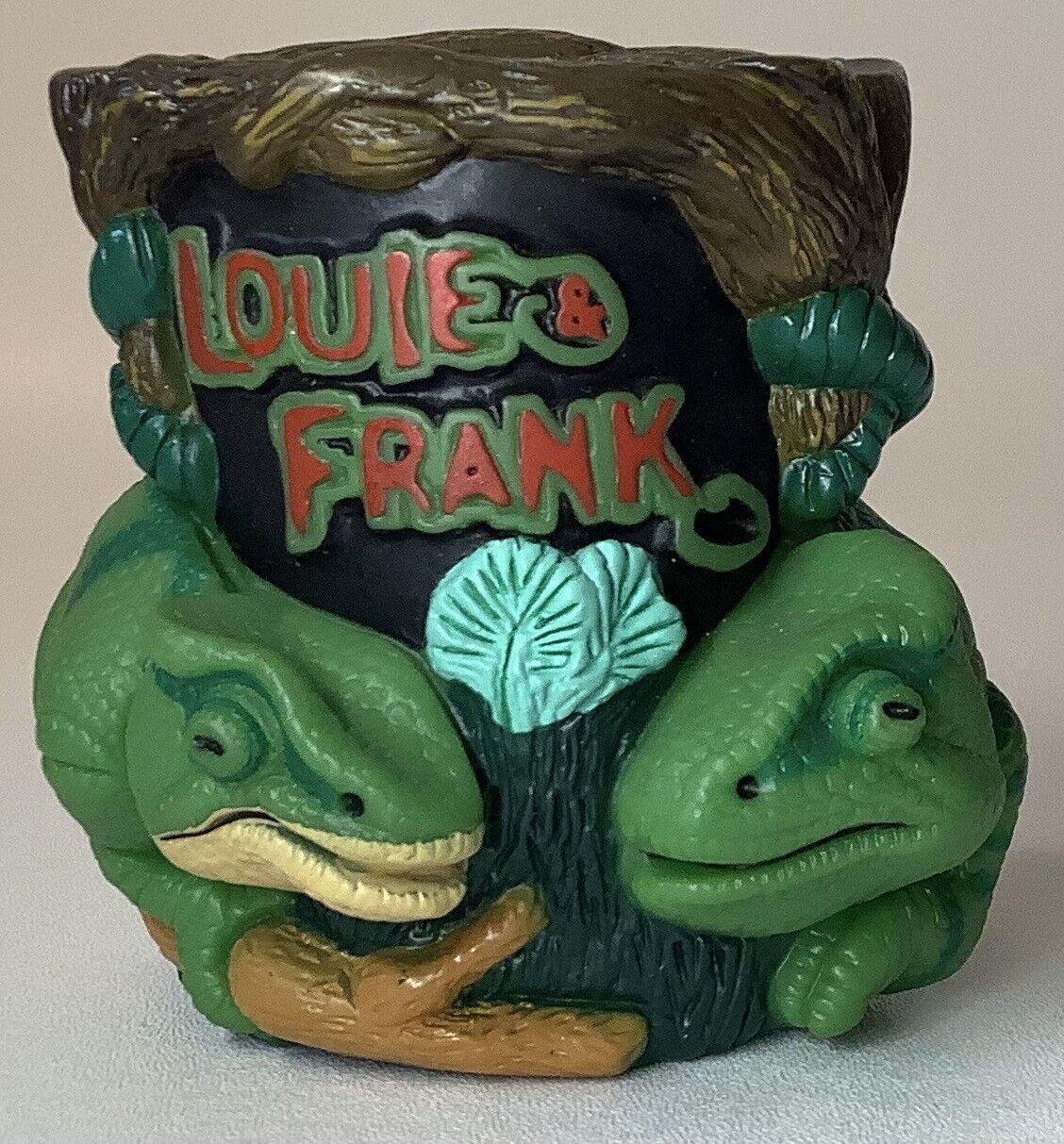 vintage 1999 budweiser Lizards “Louie & Frank” 3D Beer Can Bottle Koozie Holder