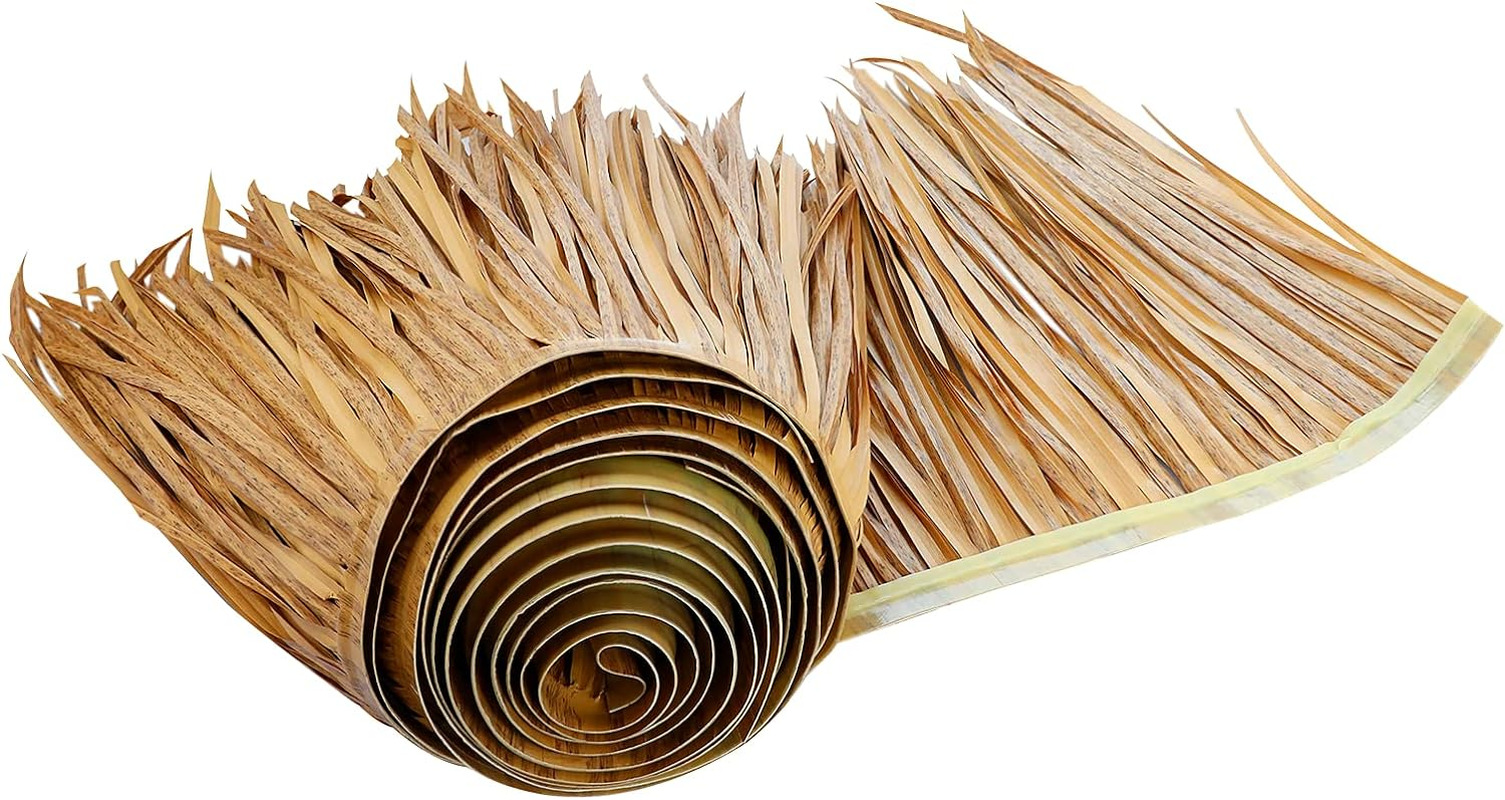 16.5Ft Tiki Straw Roof Thatch-Mexican Artificial Palm Thatch Roll Bar Hut Grass 