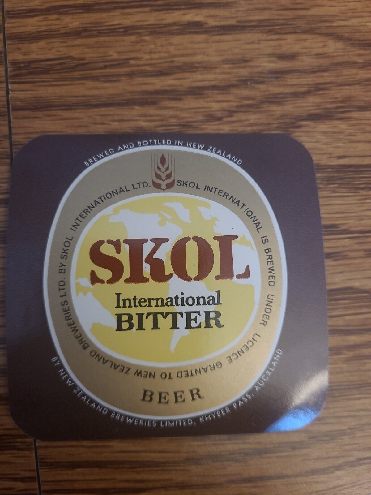Vintage 1973 Skol International Bitter Beer Label New Zealand Breweries Small