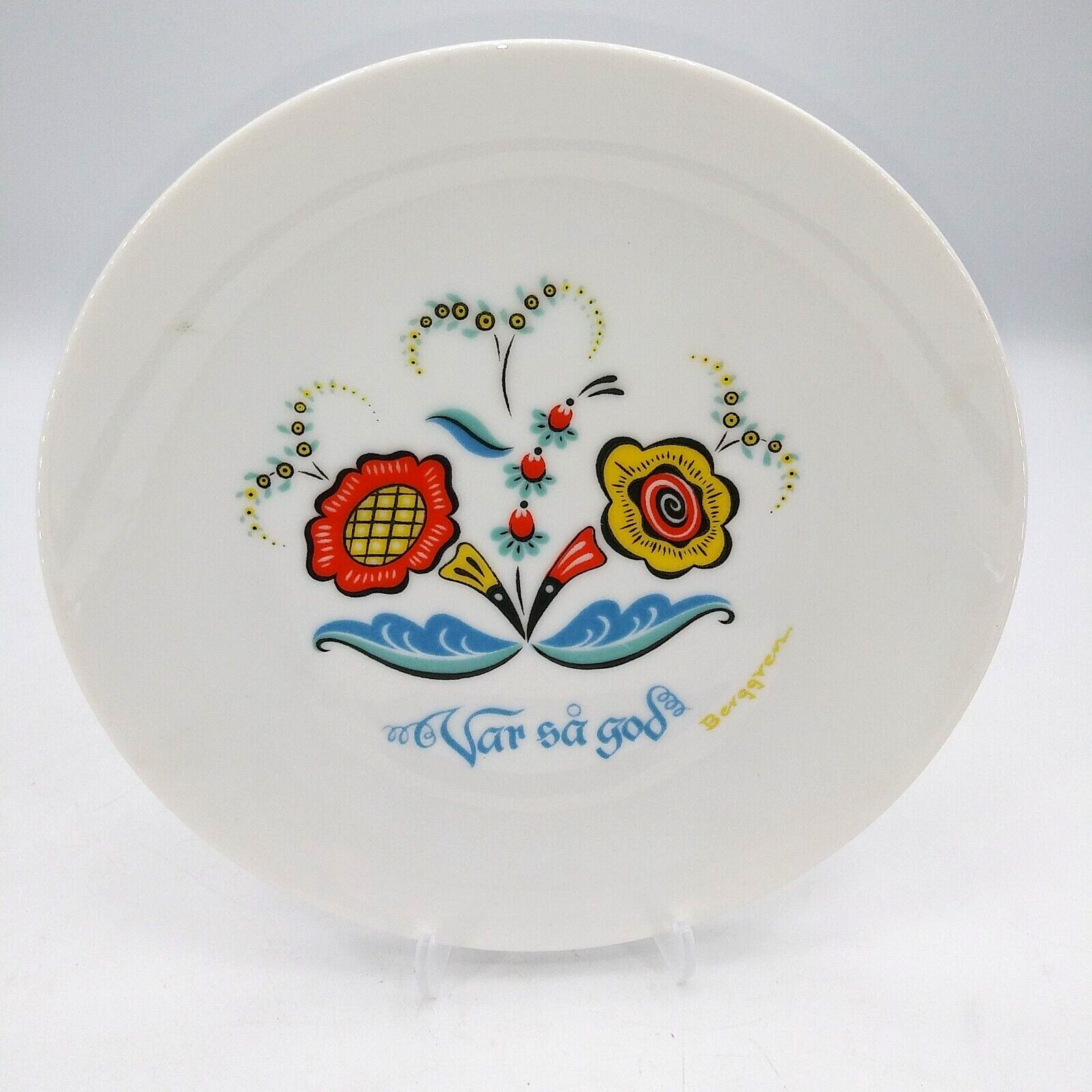 Vintage 1965 HELP YOURSELF #178 Ceramic Flowers Berggren Originals Plate