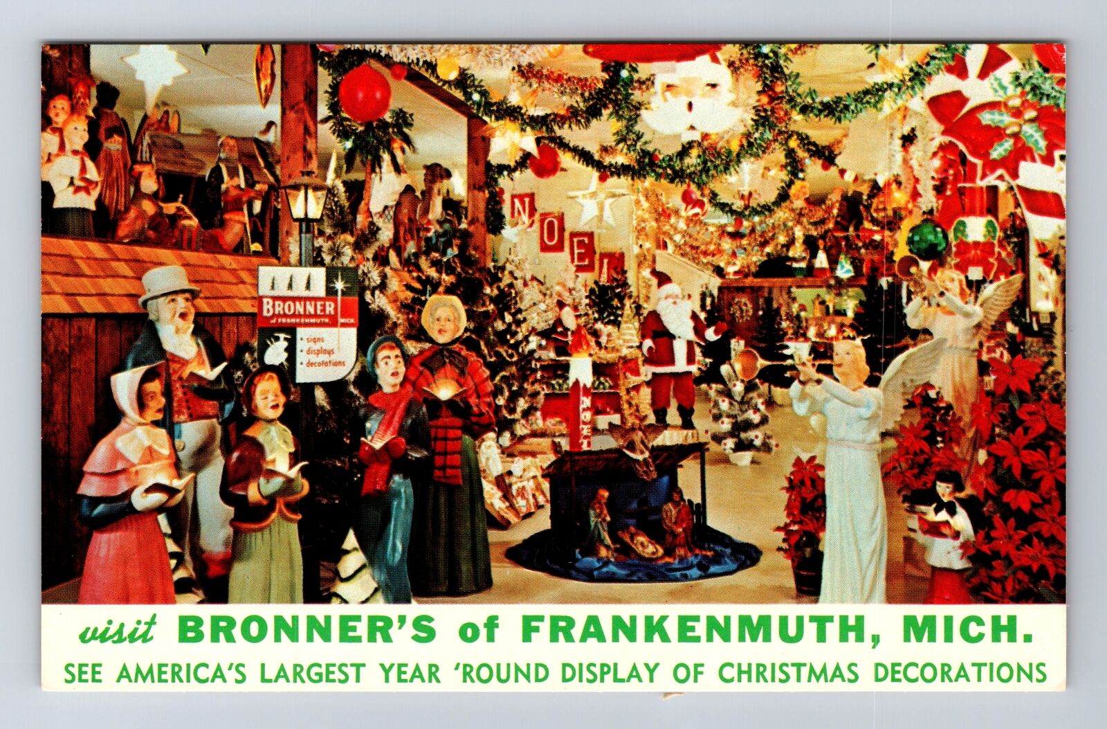 Frankenmuth MI-Michigan, Bronner\'s Dept Store, Souvenir Vintage Postcard
