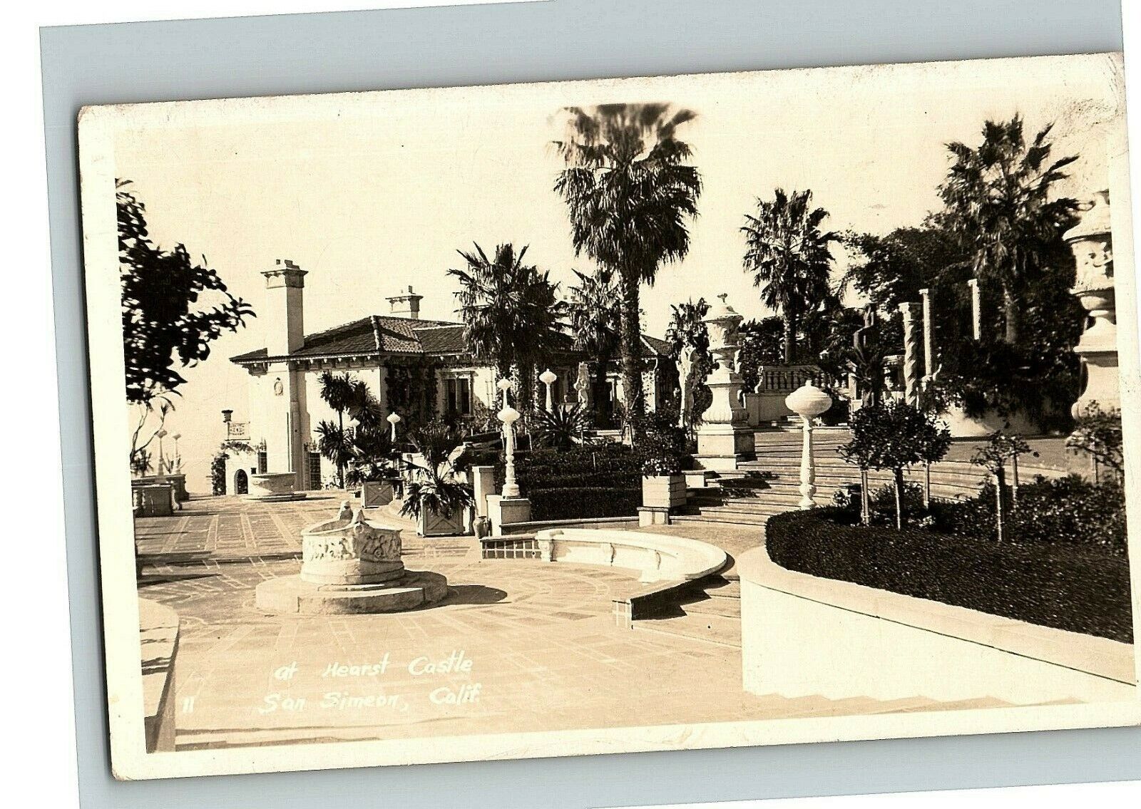 c1924-49 Post Card At Hearst Castle San Simeon California Rppc Real Photo