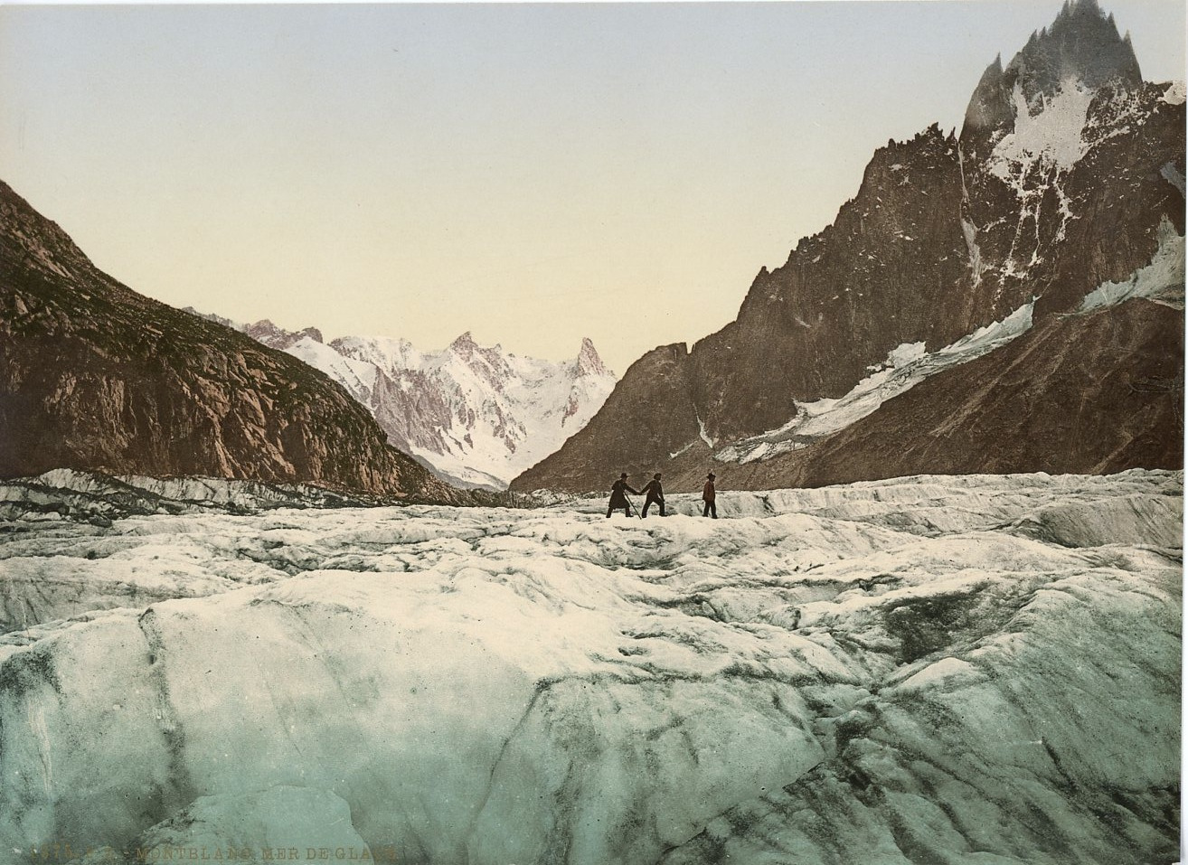Chamonix. Crossing the Sea of Ice.  Vintage Photochromy Photochromy PZ,