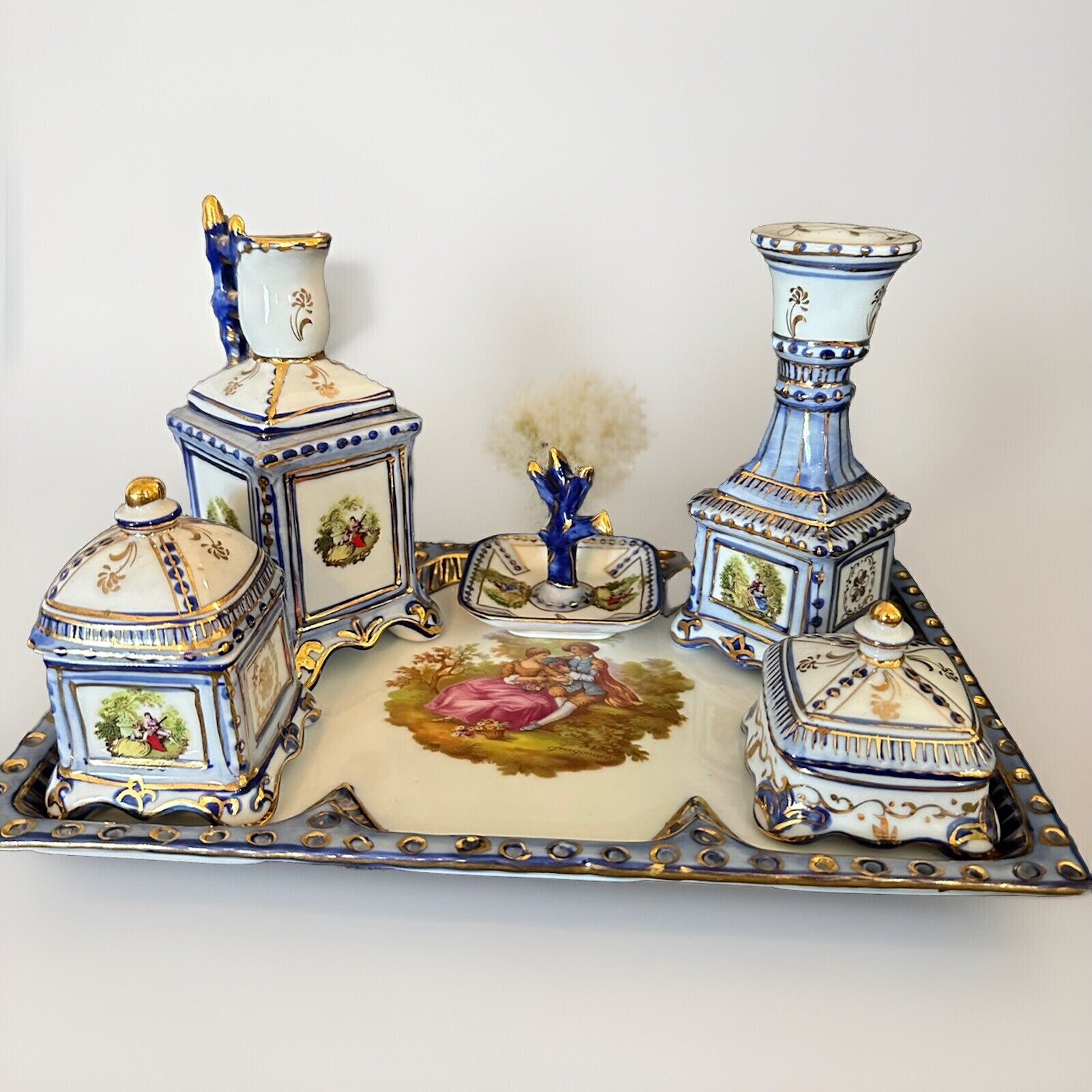 Royal Vienna 6 Piece Porcelain Dresser Set