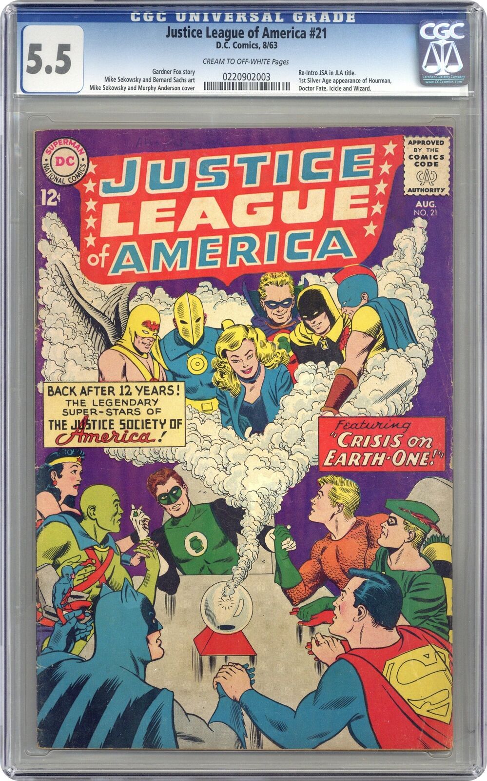 Justice League of America #21 CGC 5.5 1963 0220902003 1st SA app. Hourman