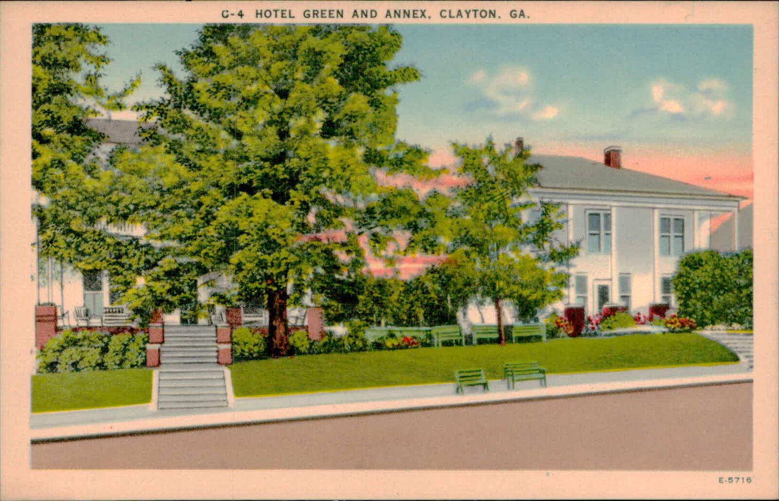 Postcard: C-4 HOTEL GREEN AND ANNEX, CLAYTON. GA. E-5716