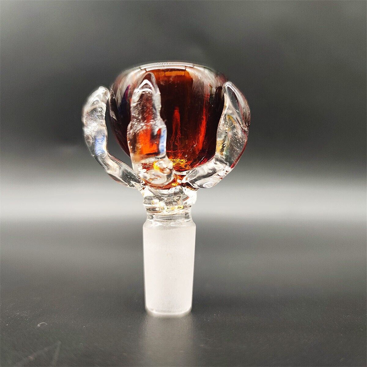 1 Pc Amber Red Dragon Claw Style Glass Bowl Head Piece For Glass Bong 14mm