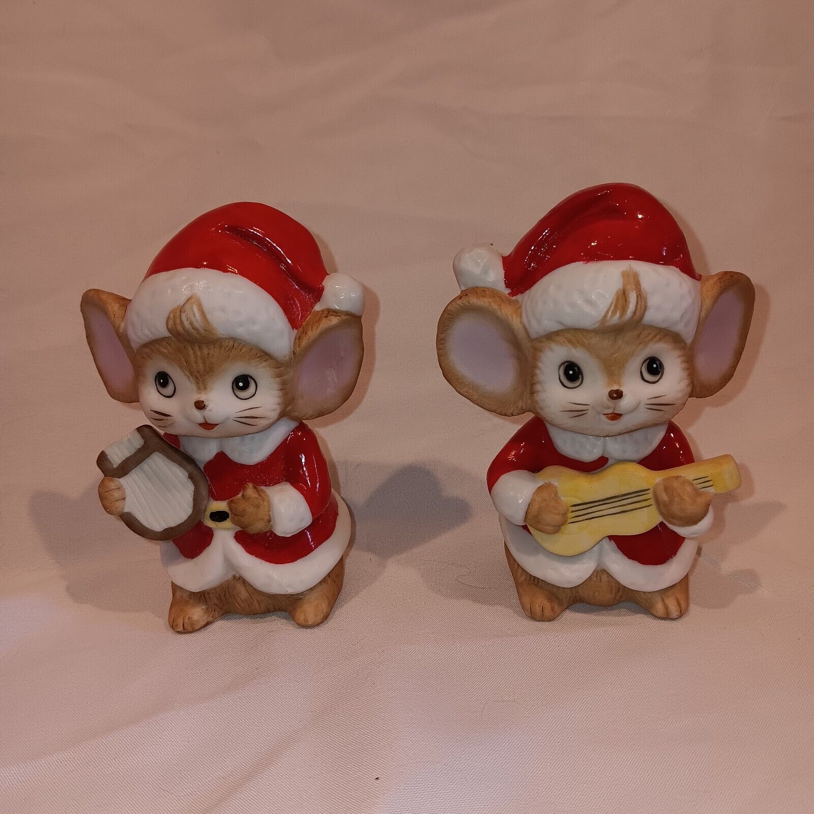 Vintage Homco Like Mice With Santa Hats