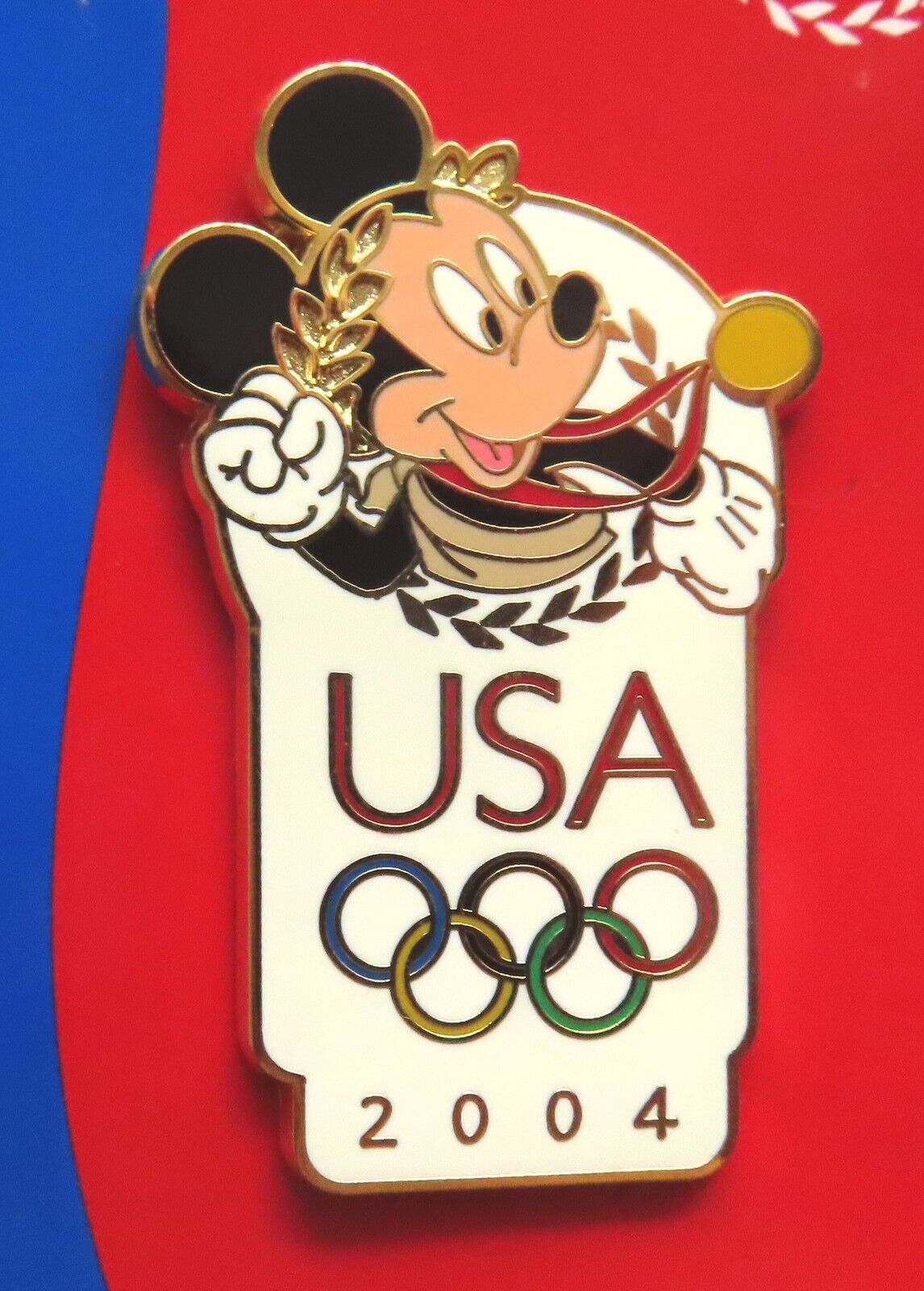 2004 Olympics Disney pin: USA Olympic Logo - Mickey Mouse