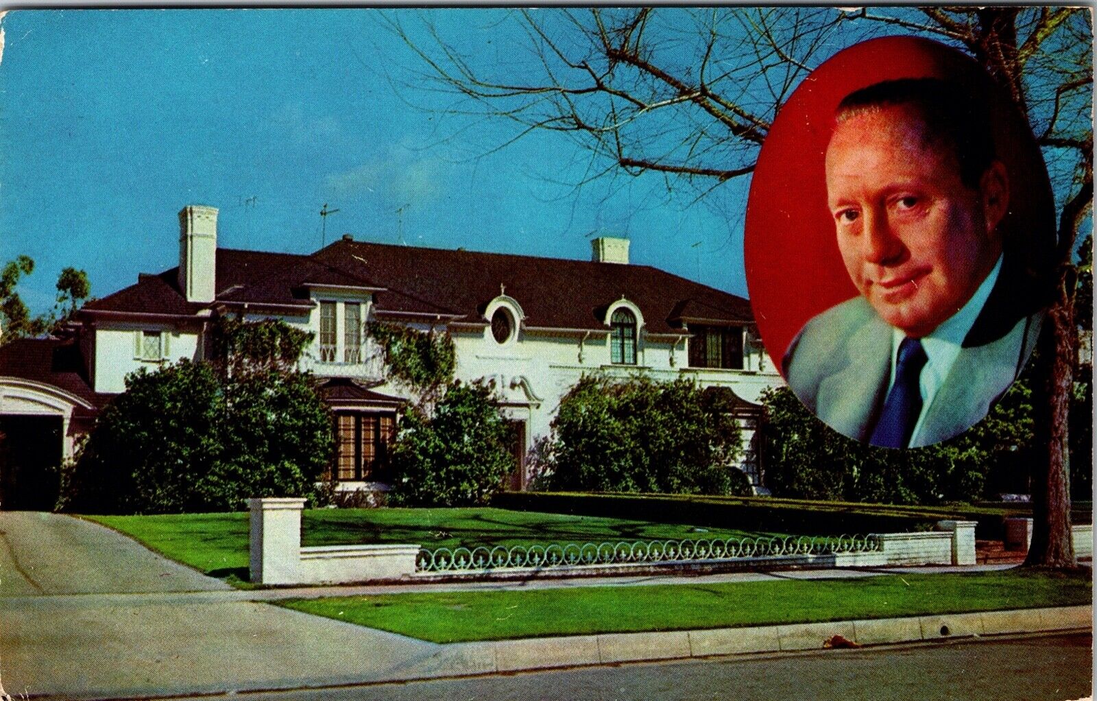 1960 Residence Of Jack Benny Hollywood CA Chrome Vintage Postcard Mansion