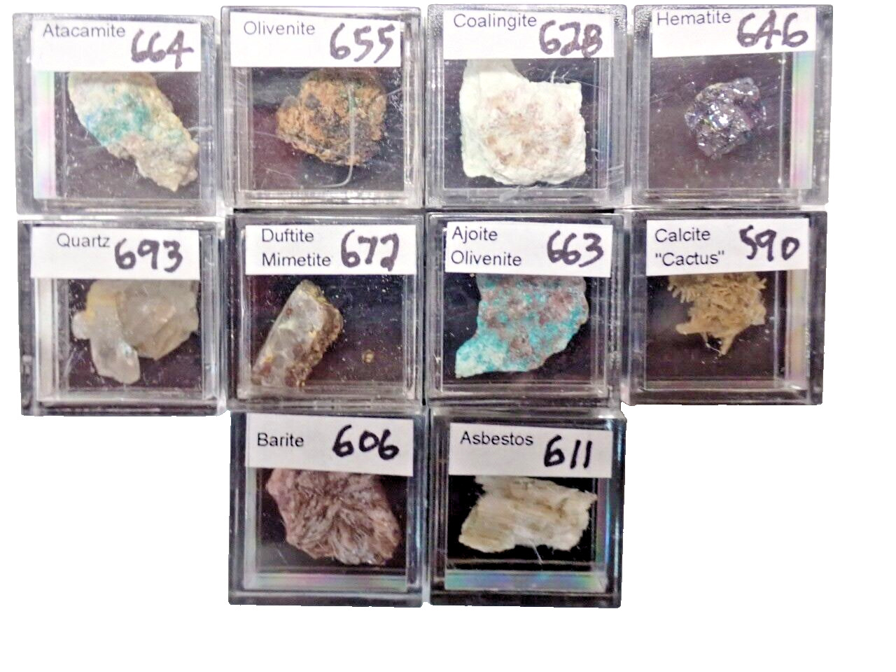 Micromount Mineral Lot MM97-10 Fine Specimens in Acrylic Boxes-Visit eBay Store