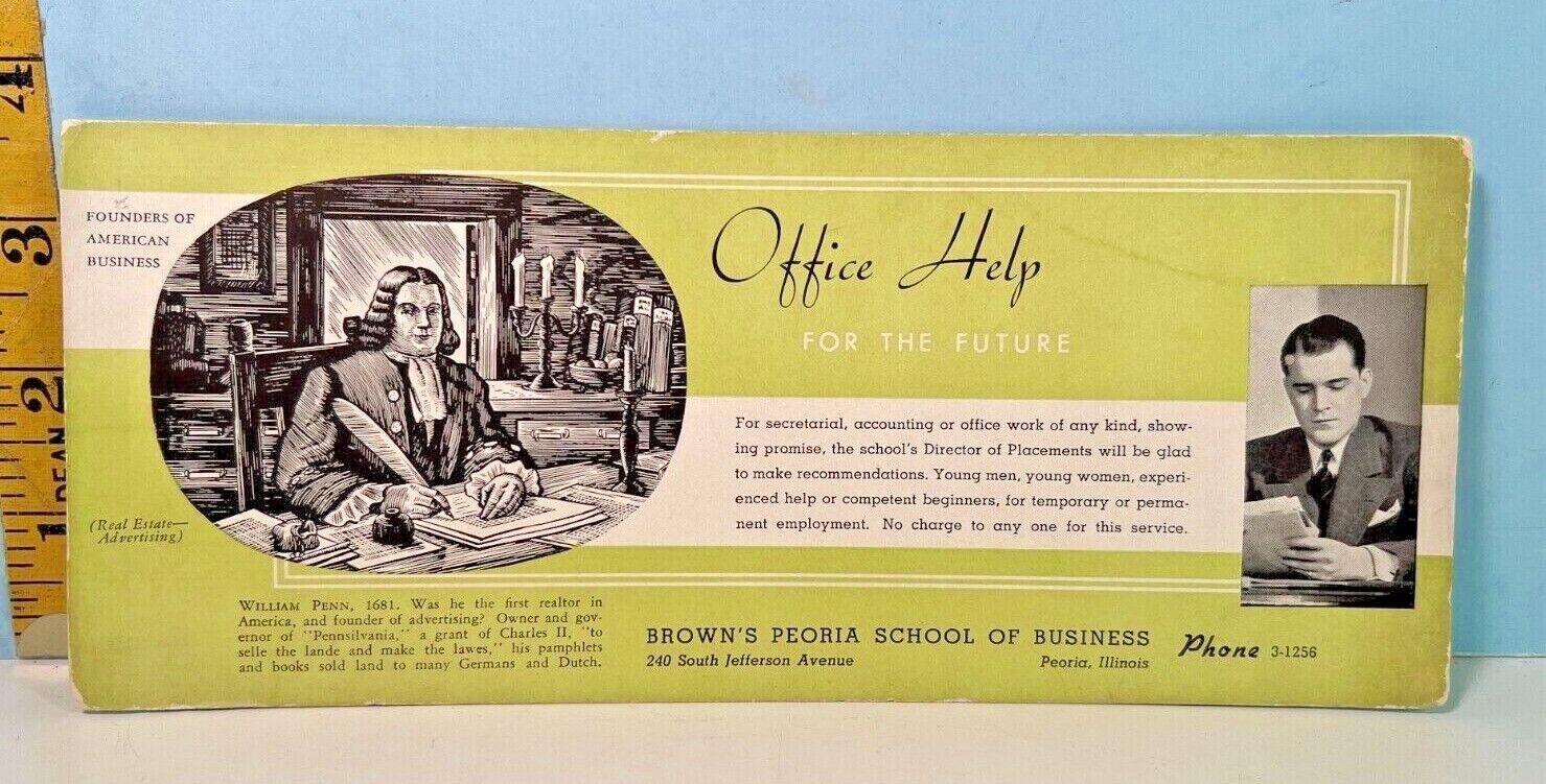 Brown\'s Peoria School of Business Office Help for the Future Blotter Card