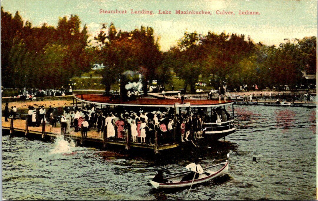 Steamboat Landing, Lake Maxinkuckee, CULVER, Indiana Postcard