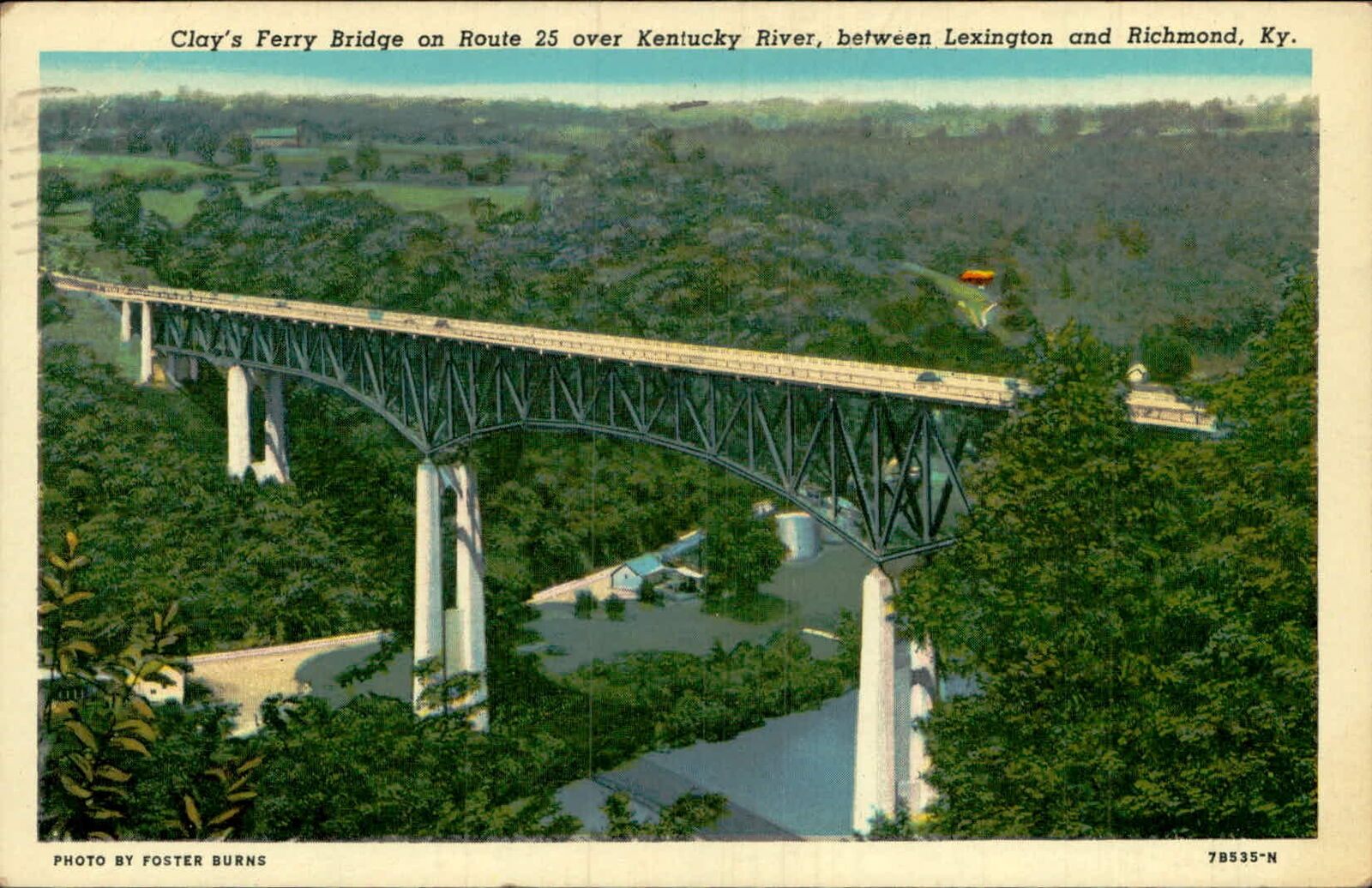 Postcard: Clay\'s Ferry Bridge on Route 25 over Kentucky River, between