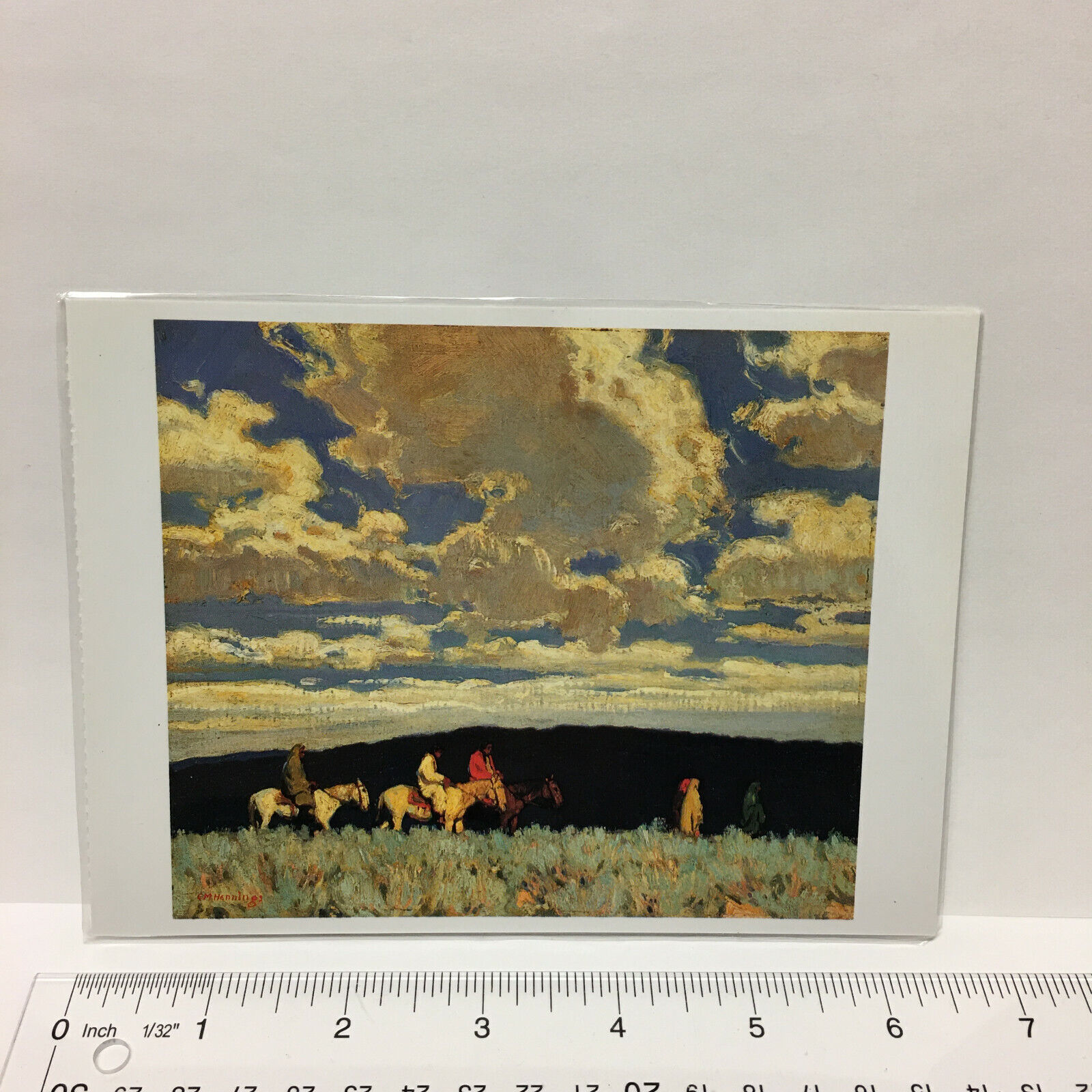 Large Postcard Ernest Martin Hennings Indians in the Sage Art Print