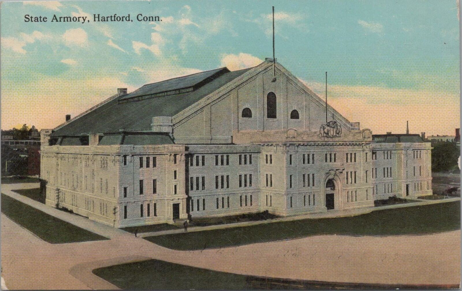 Postcard State Armory Hartford CT 
