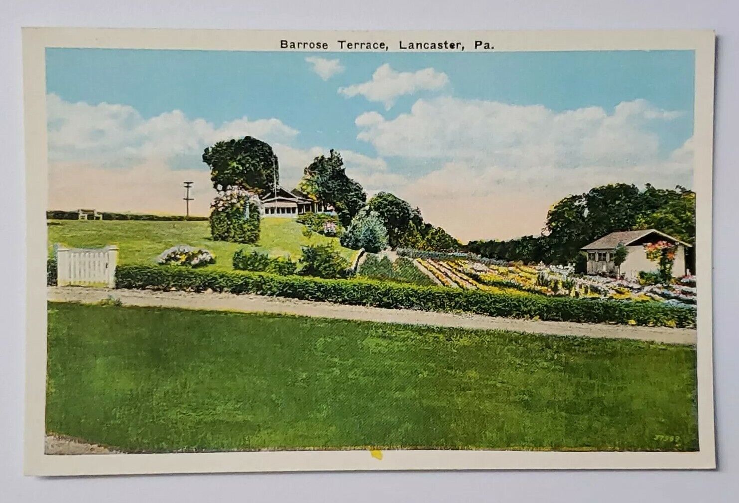 Postcard Barrose Terrace Lancaster Pennsylvania USA Vintage Garden A2