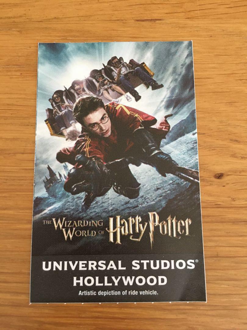 Harry Potter Universal Studios Hollywood Ticket  Stub
