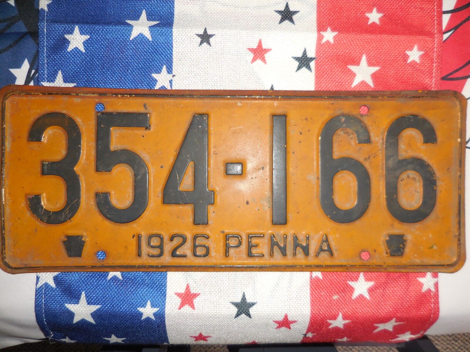 Nice~*** 1926 Penna. License Plate PA Tag# 354~166 Expired $lowered$