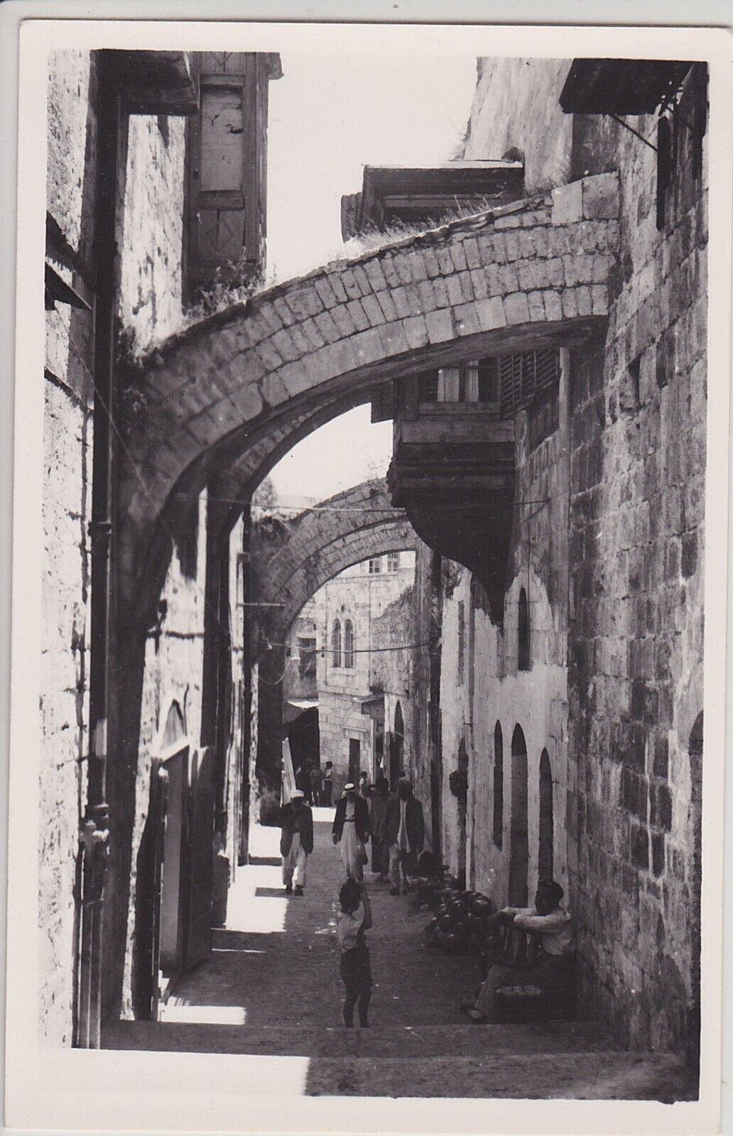 Jerusalem, Israel. Way of The Cross. Vintage Real Photo Postcard.