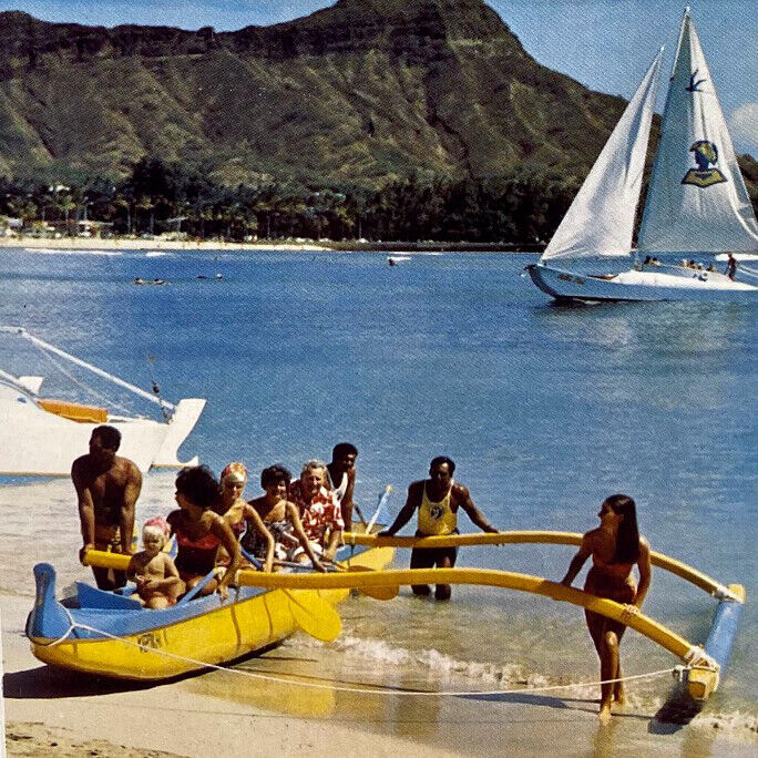 1960s The Outrigger Hotel Waikiki Beach Kalakaua Avenue Honolulu Hawaii Brochure
