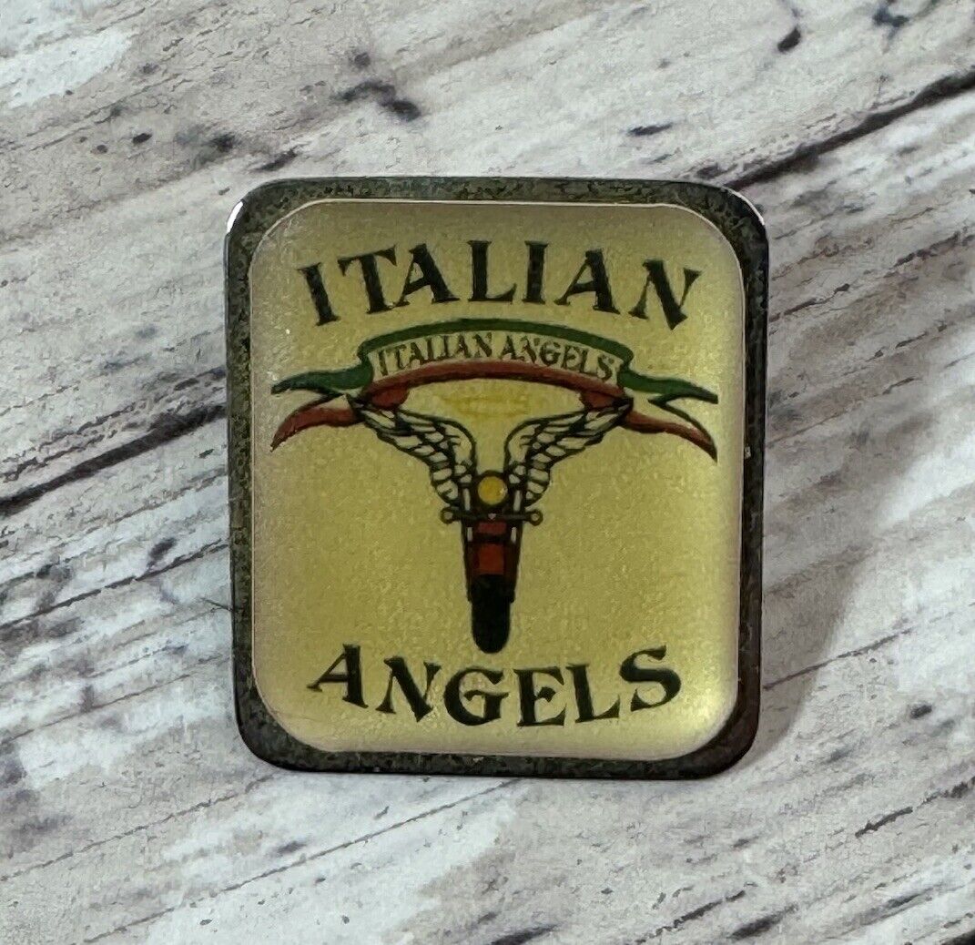 Vintage Italian Angels Motorcycle Brotherhood Of Tampa Florida Pin Lapel Hat