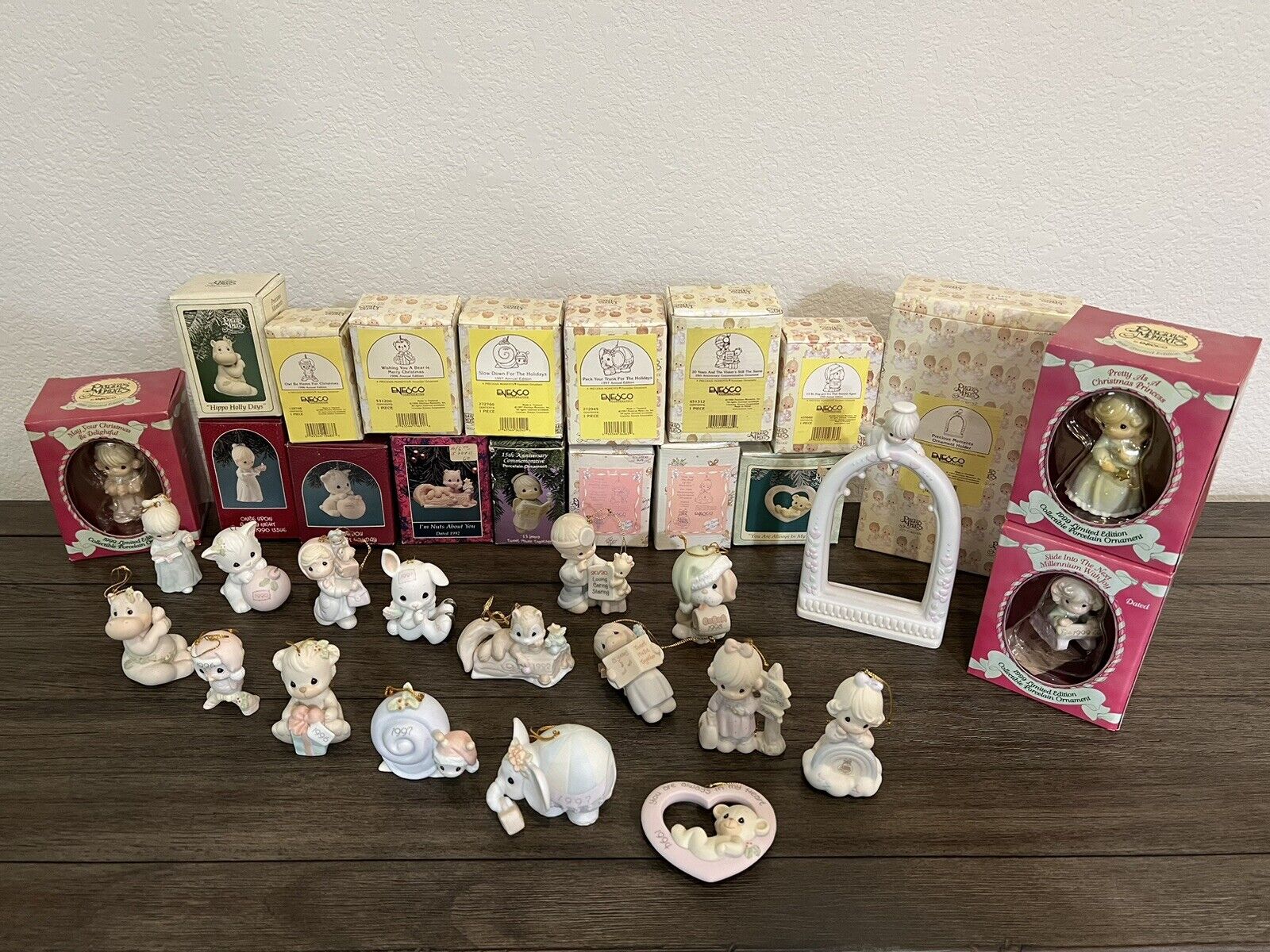Precious Moments Ornaments 1990’s Lot Of 20. Some Limited Editions & Anniversary