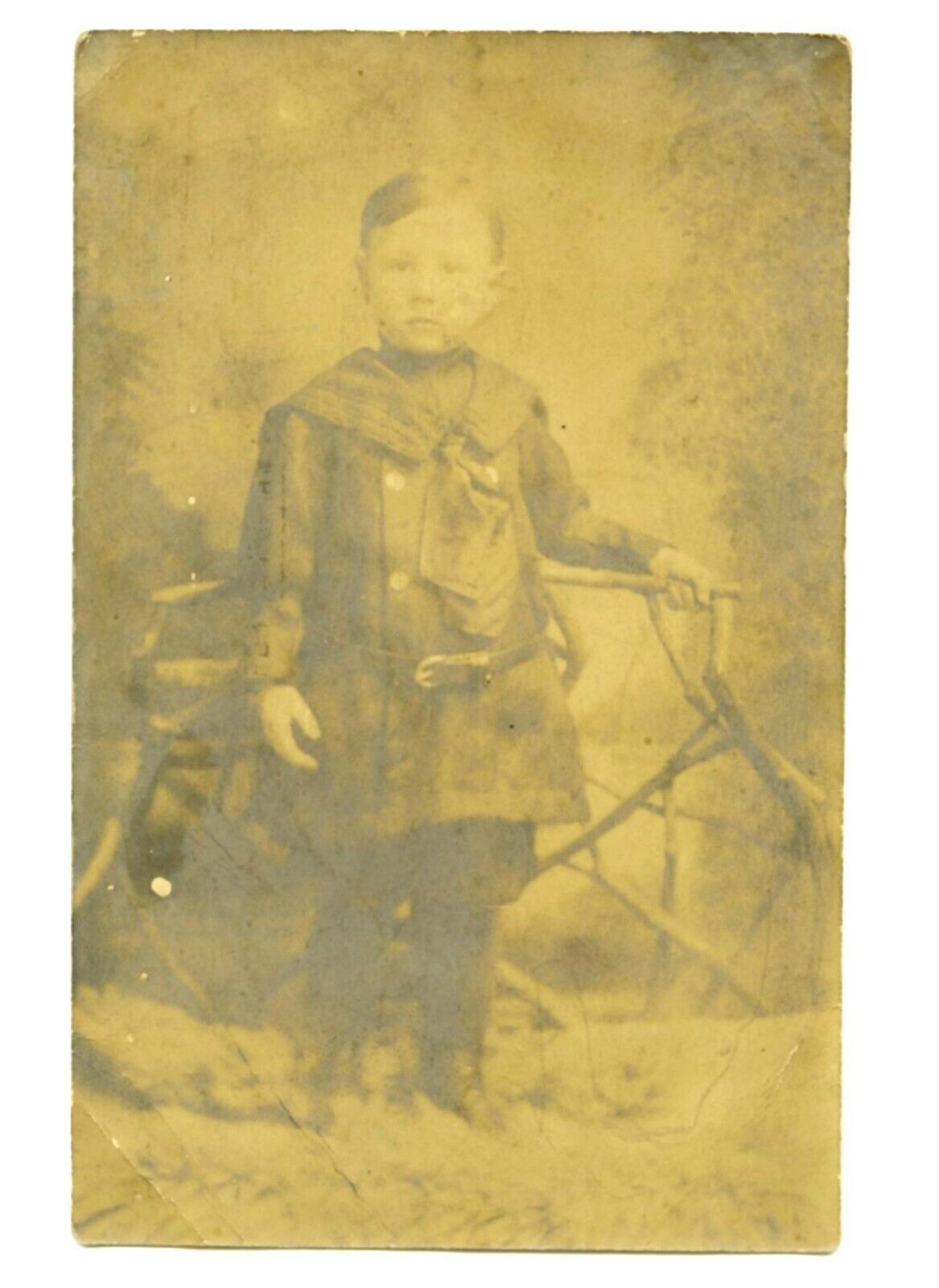 1909 RPPC Small Boy in Interesting Outfit Postcard   Posing  Unique   C Photos