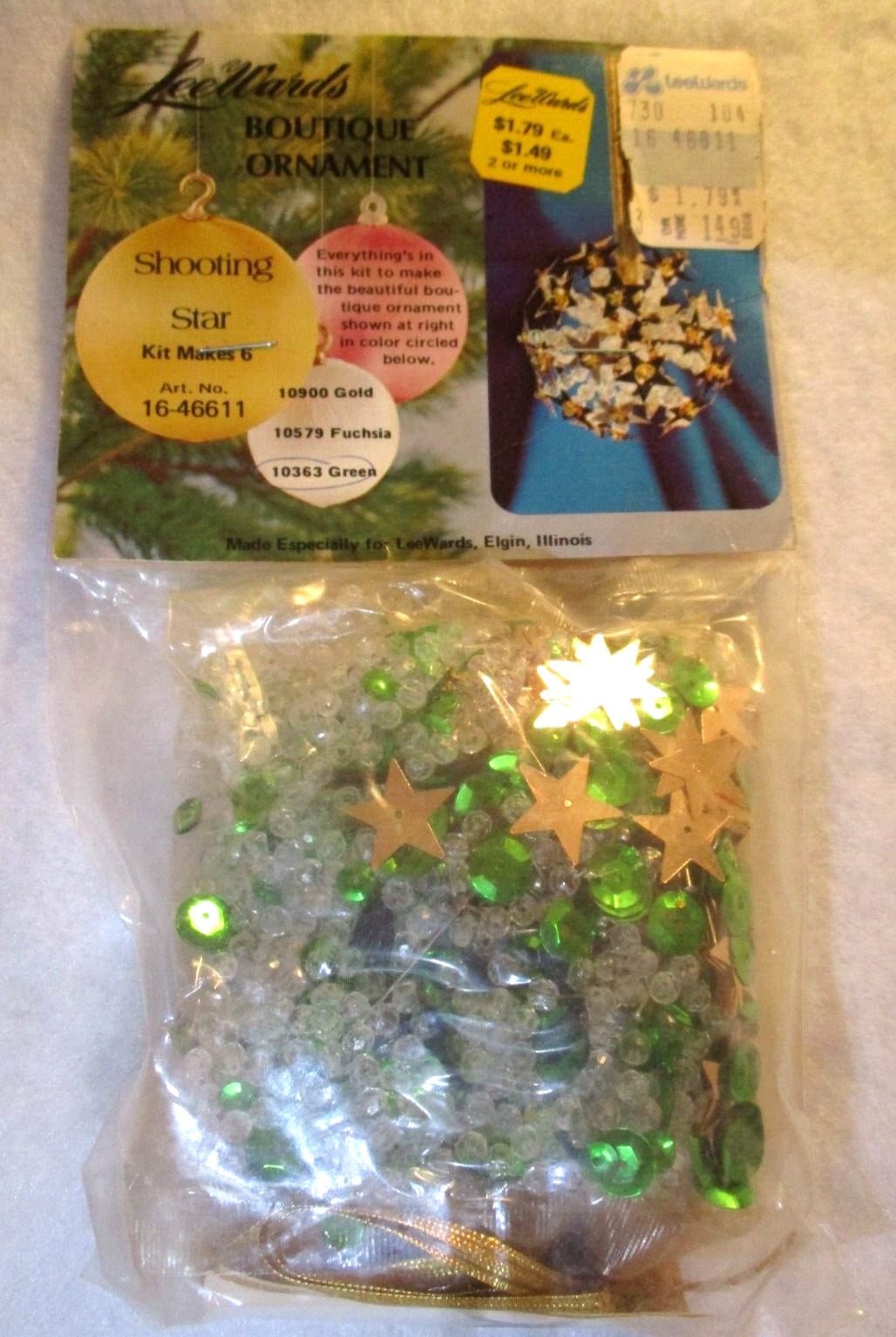 Vintage Lee Wards Shooting Star Ornament Kit, Makes 6