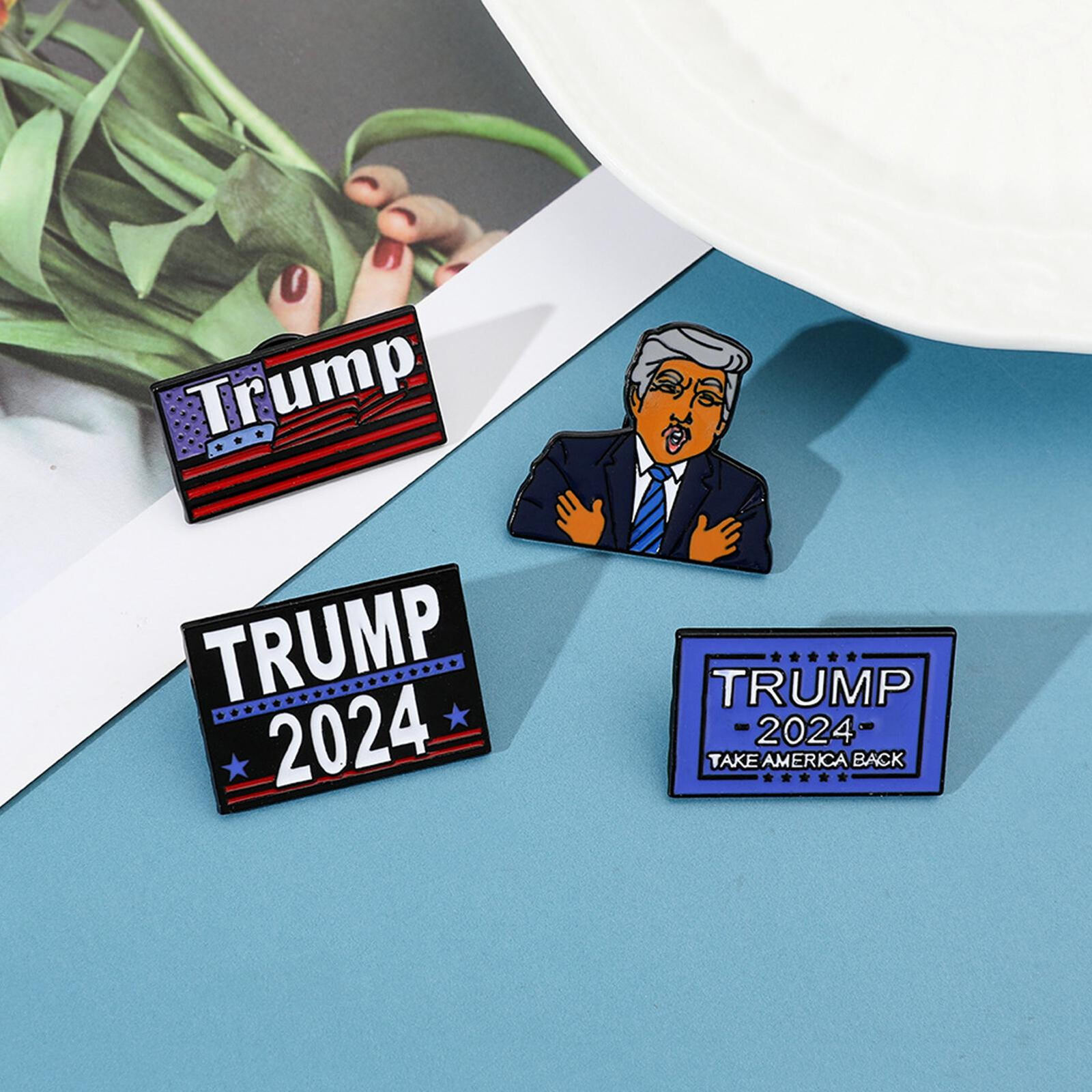 Trump 2024 Brooch Election Lapel Pins Decor Trump Image Decorative