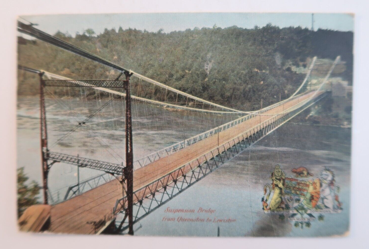c. 1908 Suspension Bridge from Queenston to Lewiston Nicklis Vintage Postcard