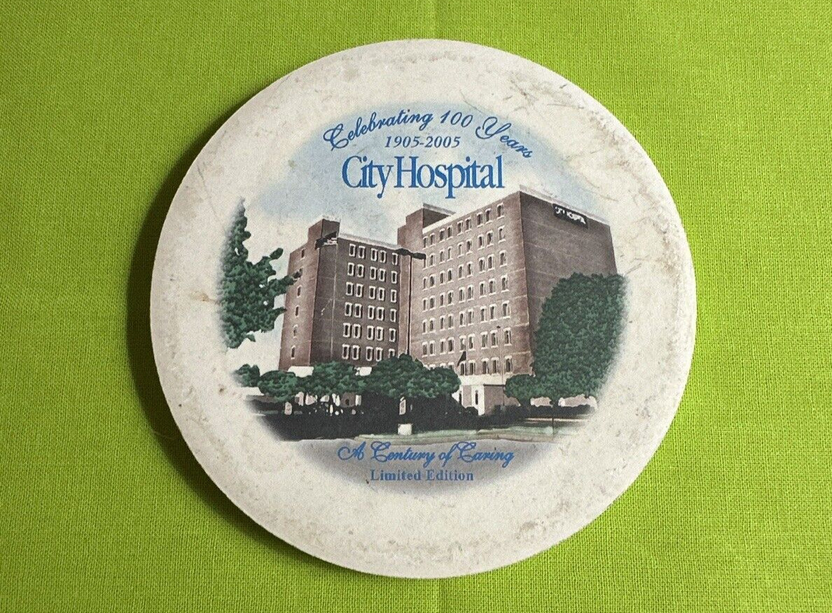 City Hospital Celbrating 100 Year s 1905-2005 Ceramic Coaster Martinsburg WV