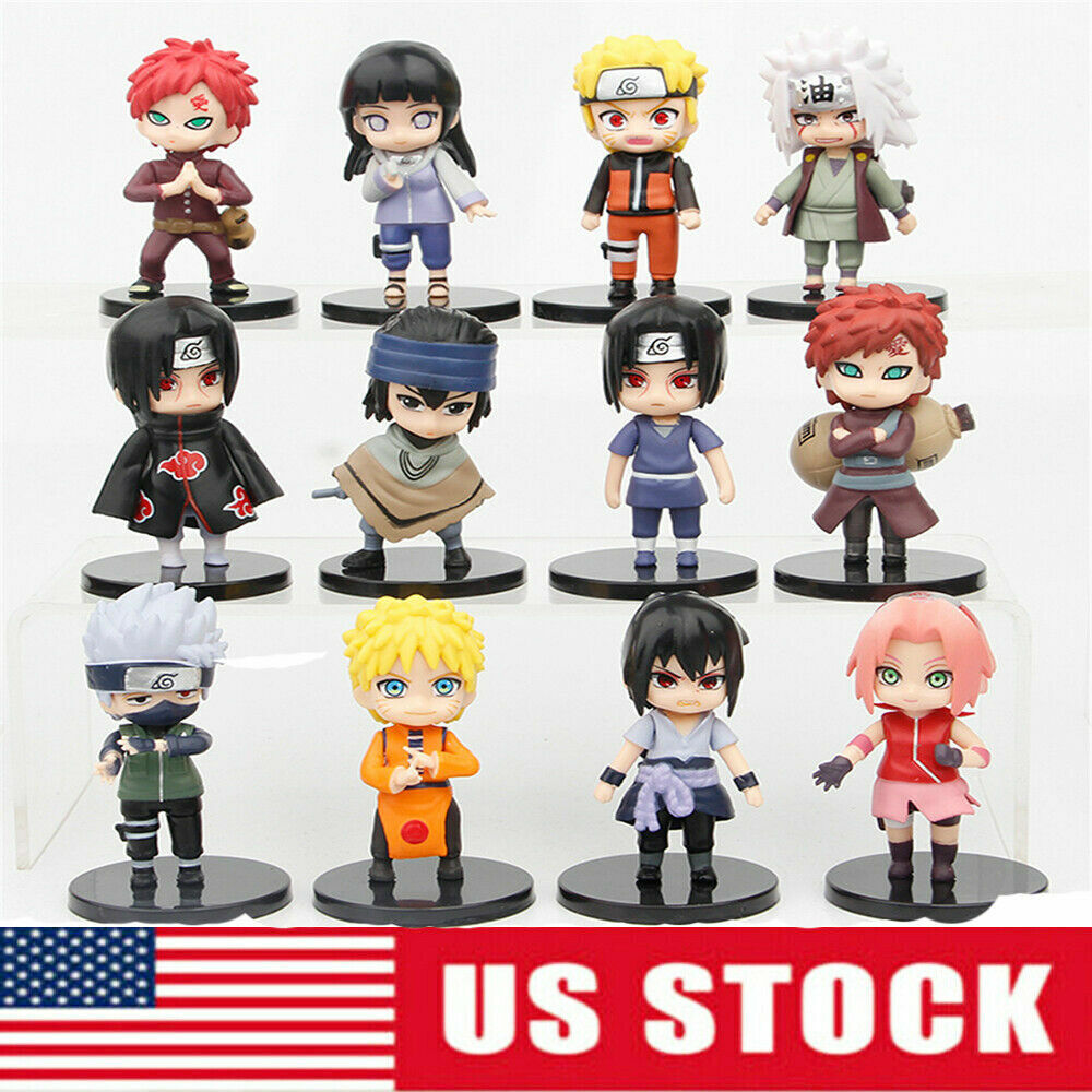 12 Pcs/Set Anime Naruto Kakashi Gaara PVC Action Figure Collectible Toy Gifts 