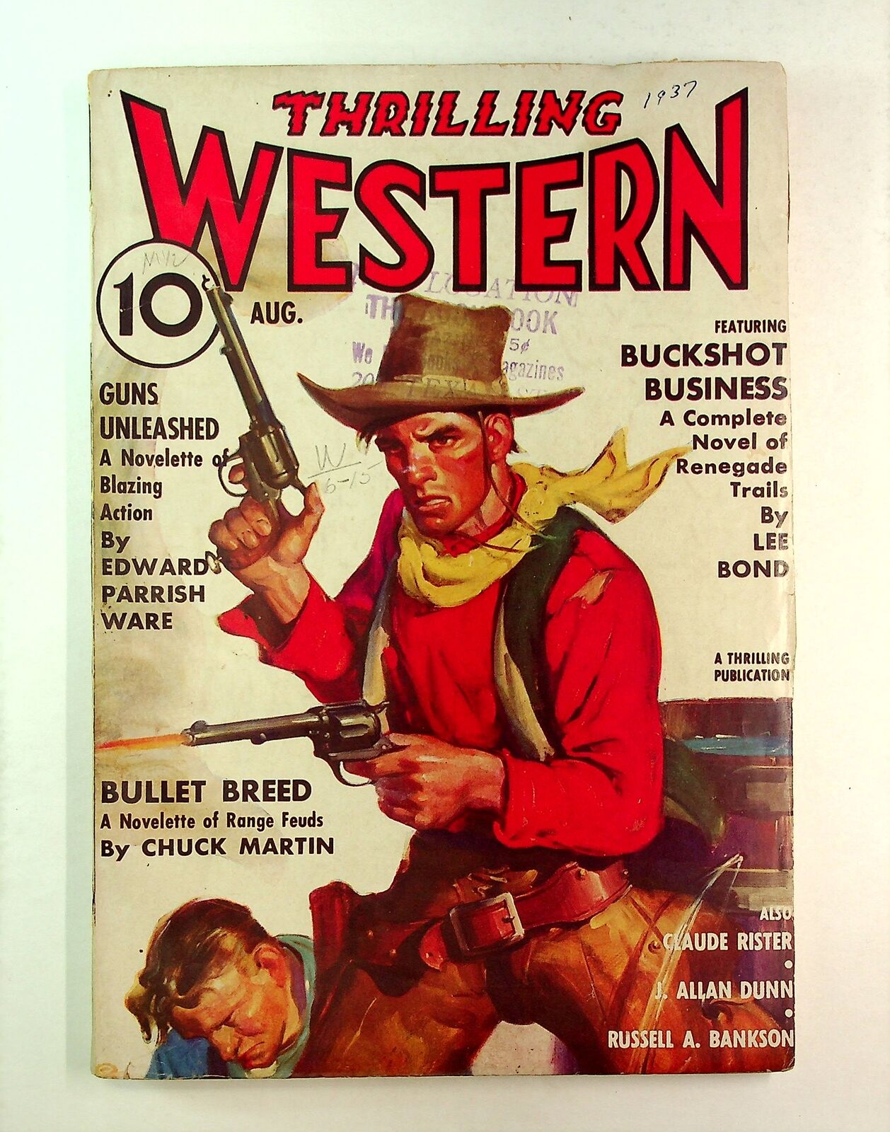 Thrilling Western Pulp Aug 1937 Vol. 14 #2 VG