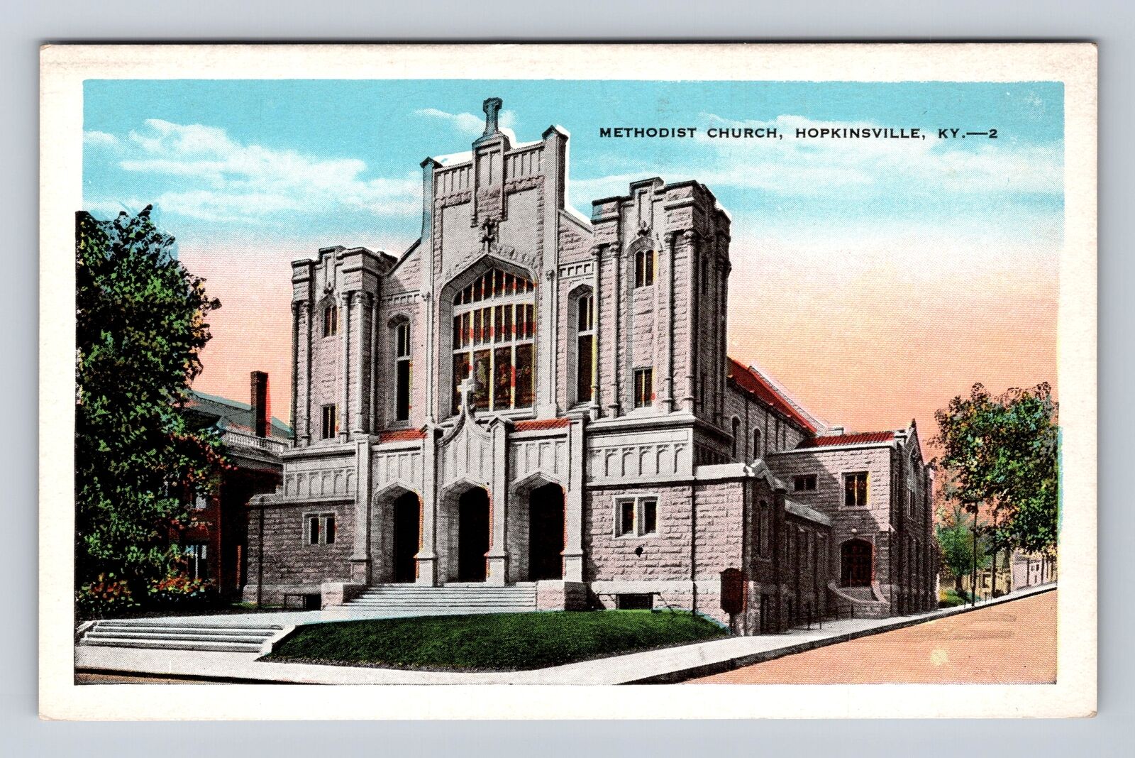 Hopkinsville KY-Kentucky, Historic Methodist Church, Antique Vintage Postcard