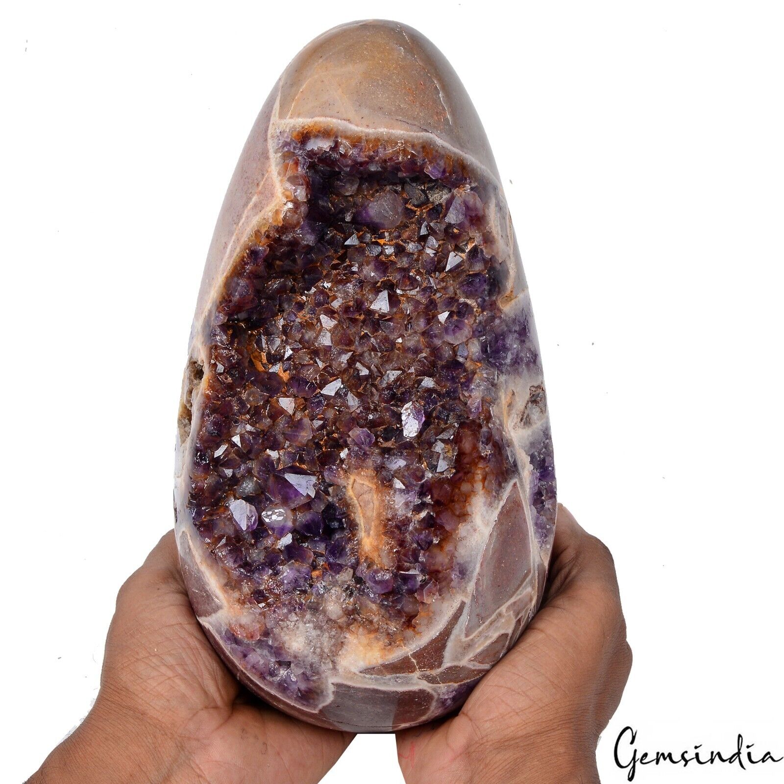 4.9 kg Natural Beautiful Amethyst Crystal Egg Geode Cave Mineral Specimen 9.5 In
