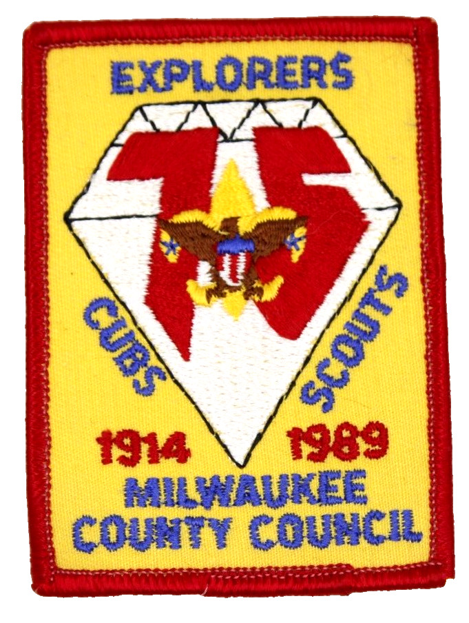 1989 75th Anniversary Milwaukee County Council Patch Wisconsin WI Boy Scouts BSA