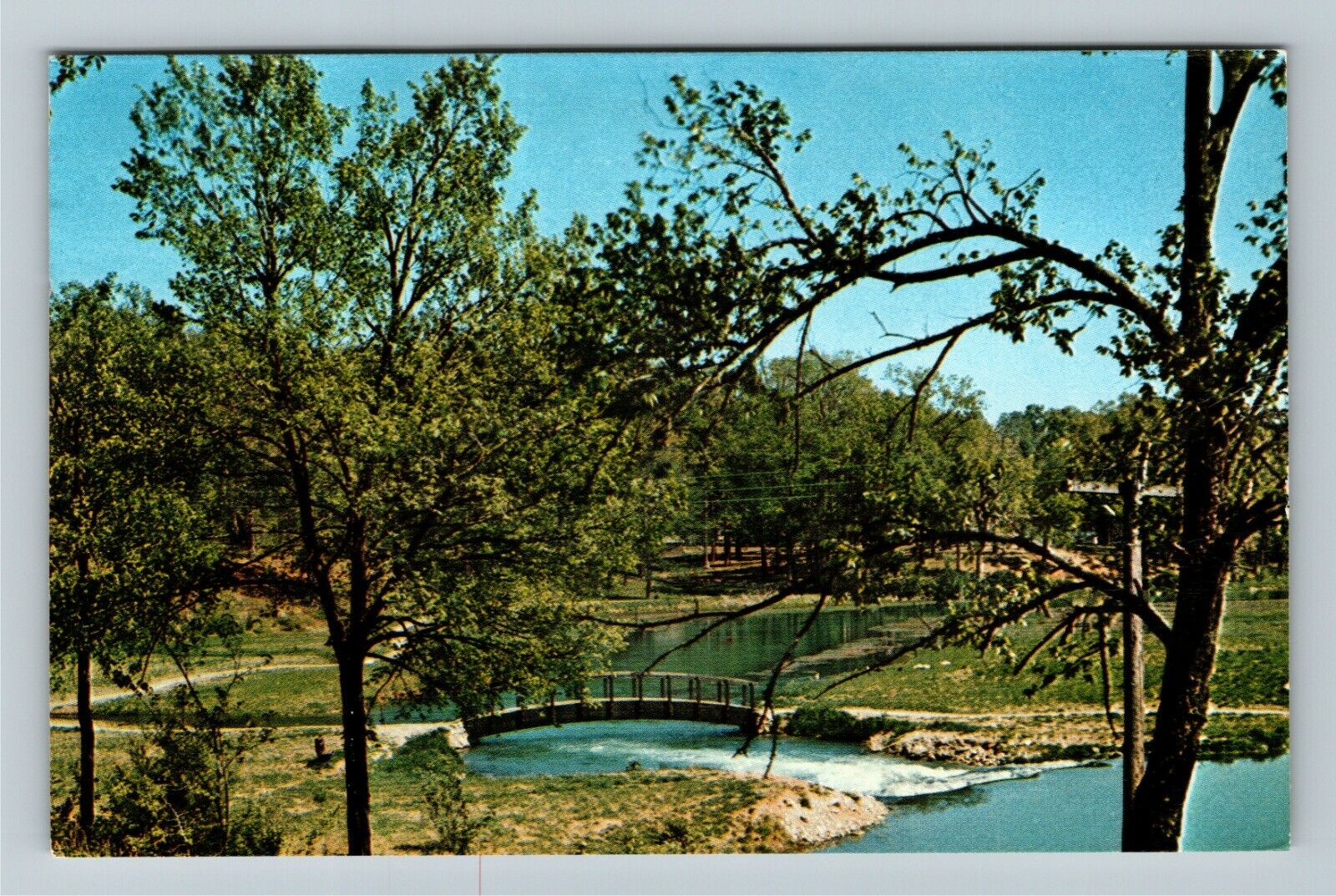 Mammoth Spring AR-Arkansas, Mammoth Spring, Walking Bridge, Vintage Postcard