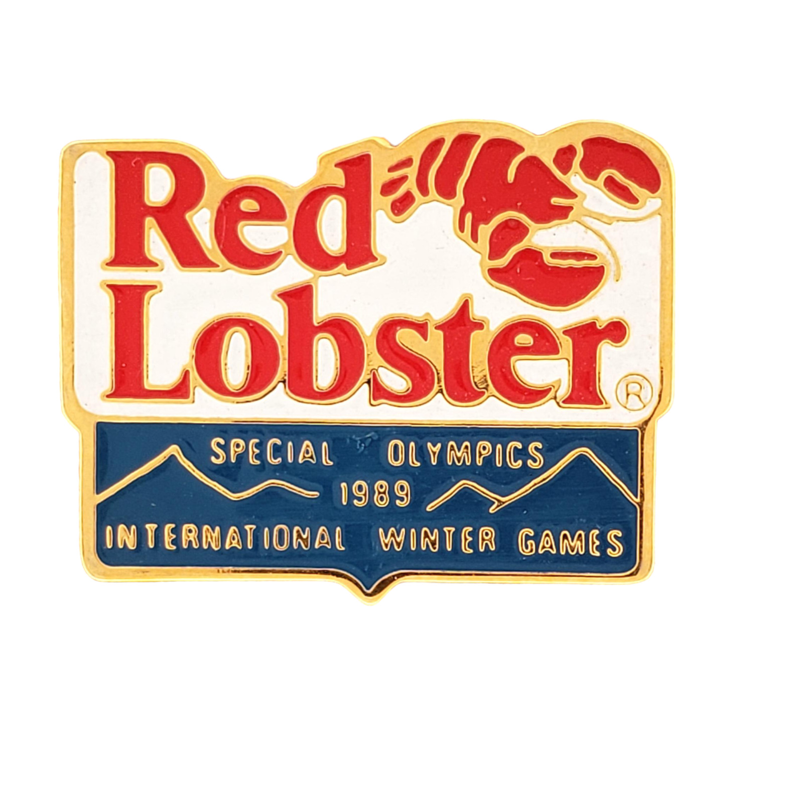 Vintage RED LOBSTER Special Olympics International Winter Games Lapel Pin 1989