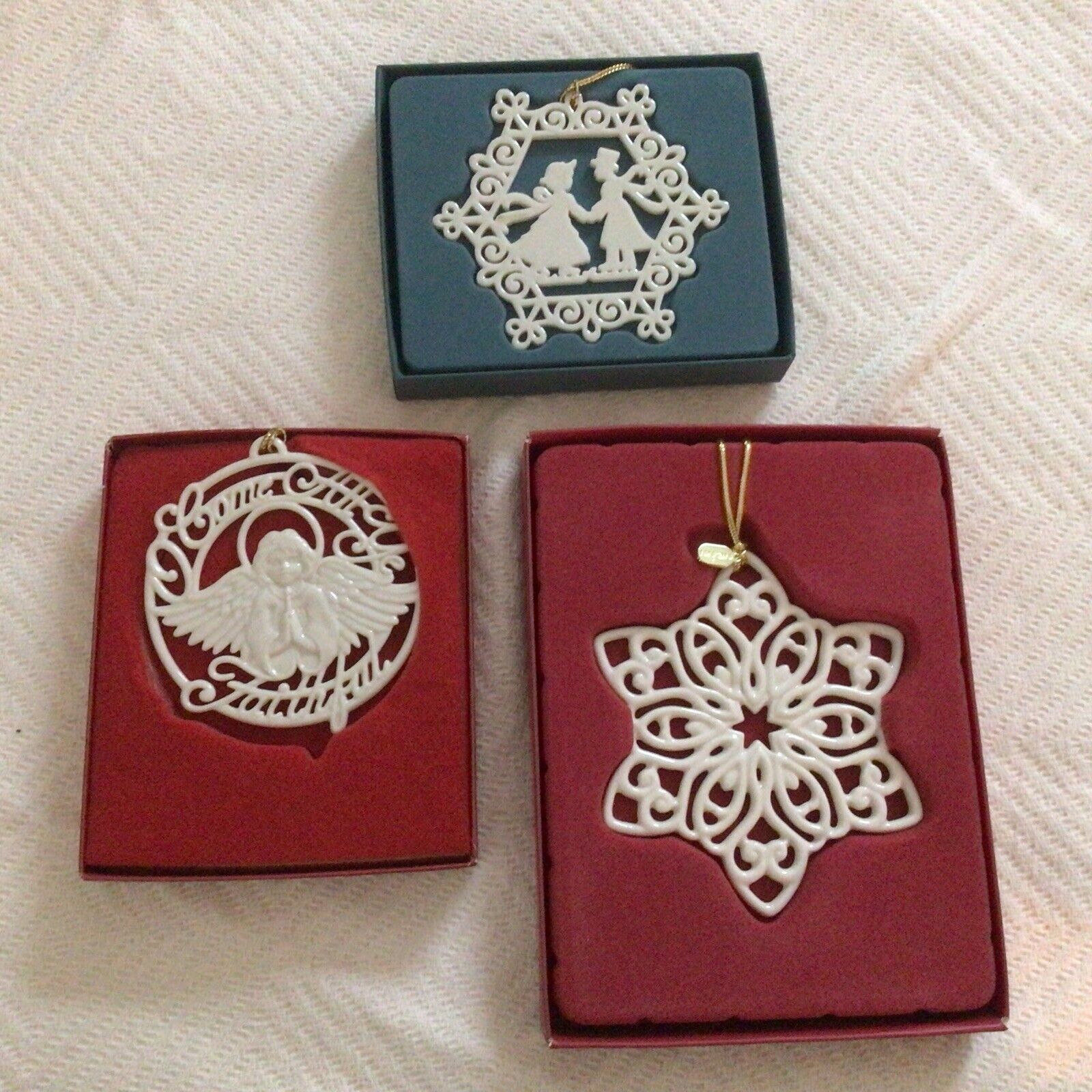 Lenox Porcelain Christmas Ornaments - Lot of 3 With  Boxes - GREAT BUY
