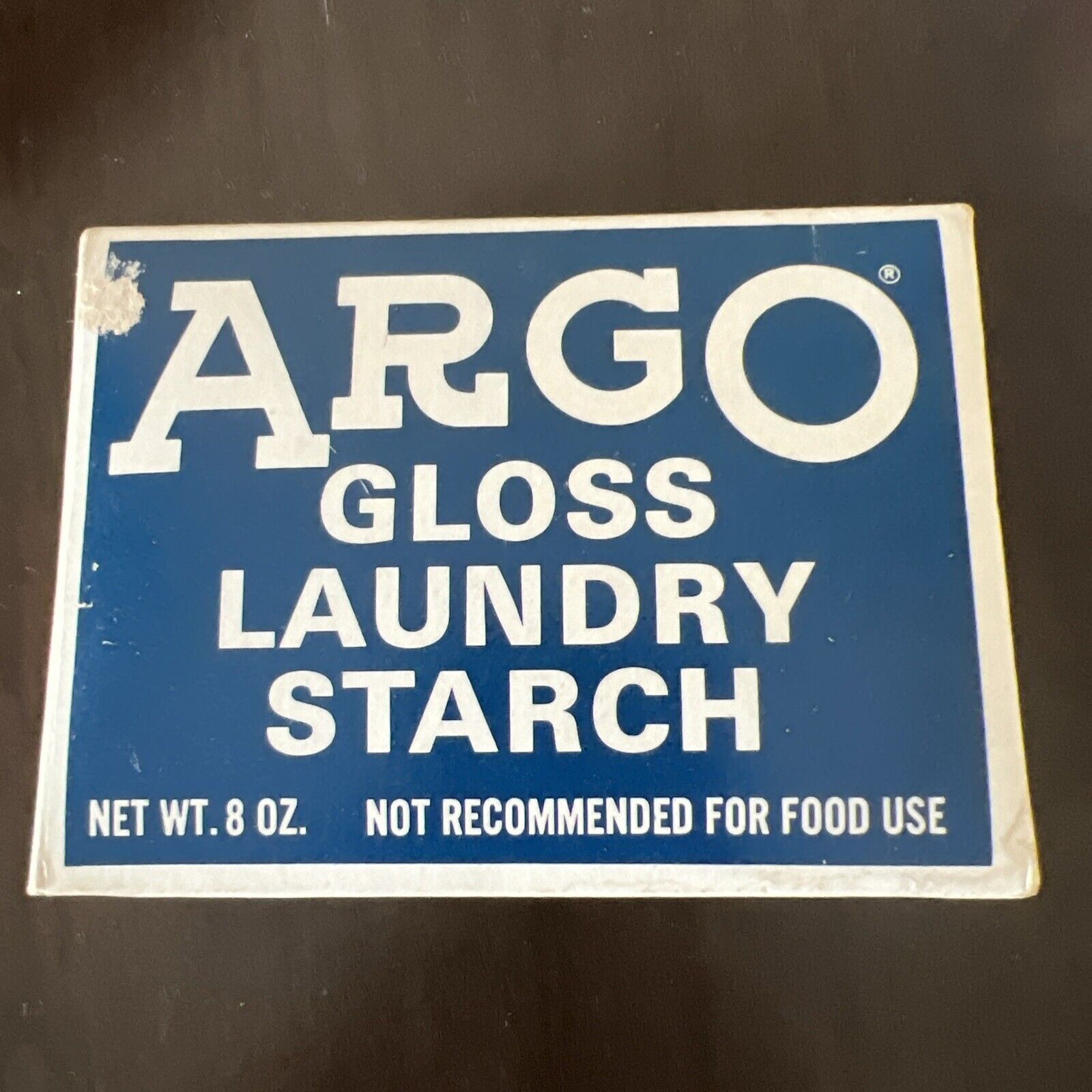 Vintage USA ARGO Gloss Laundry Starch Sealed (1) Box 8oz Blue White New Retired
