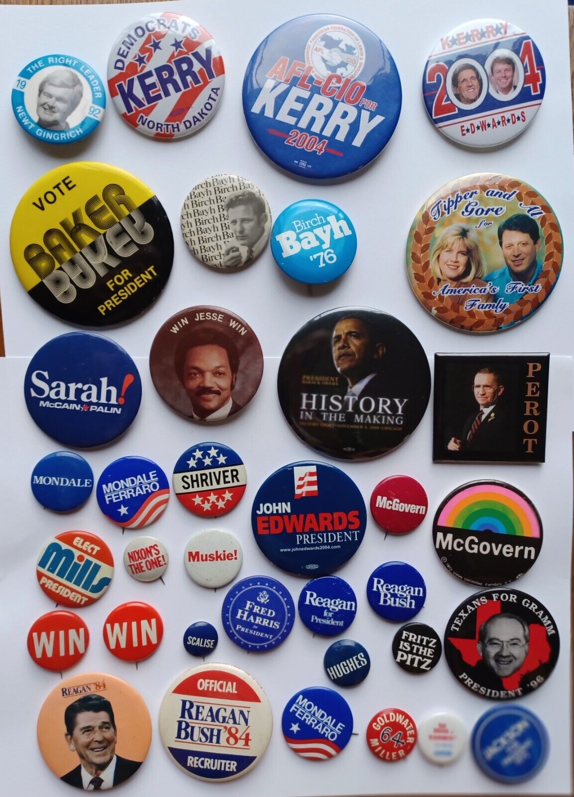 Large Lot of Campaign Buttons Vintage