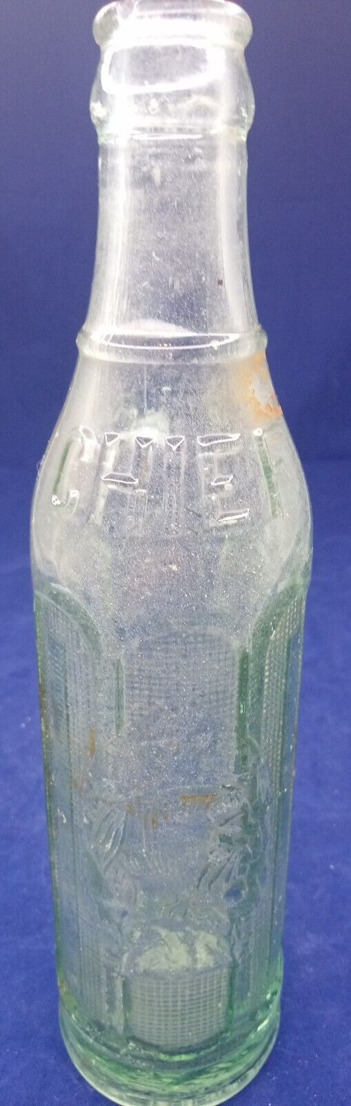 Vintage BIG CHIEF Indian Embossed Green Glass Soda Bottle, 8 oz? Coca-Cola 
