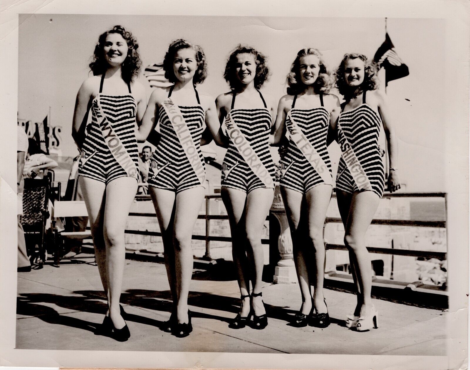 1948 Press Photo Contestants Swimsuits \