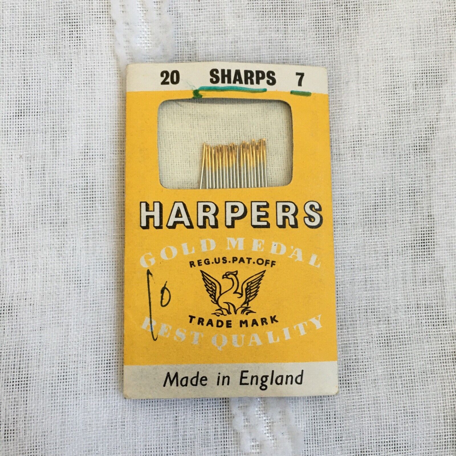 VTG Harper's Gold Medal Best Quality Needles Made in England 19 Count