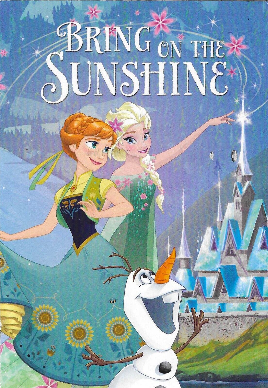 Disney Chrome Postcard Frozen Bring On The Sunshine
