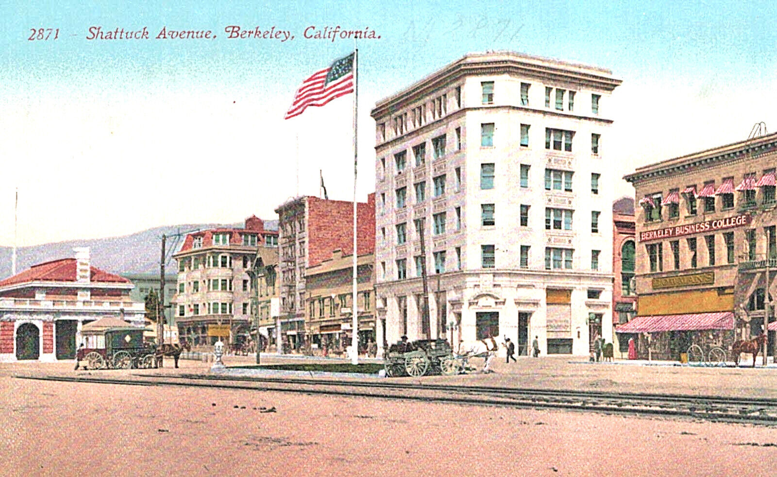 VIntage Postcard-Shattuck Avenue, Berkeley, CA