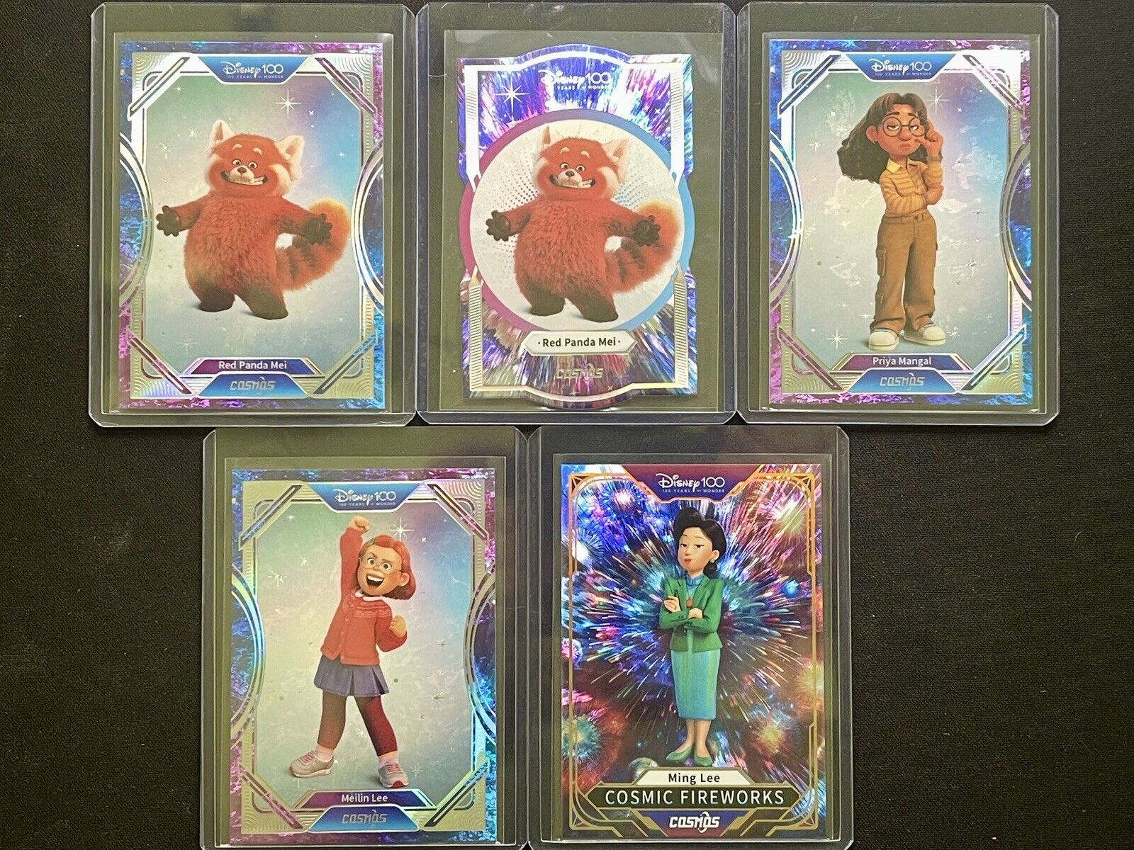 Kakawow Cosmos Disney 100 Turning Red 5 Card Lot. Panda Mei + Ming + Priya + Mei