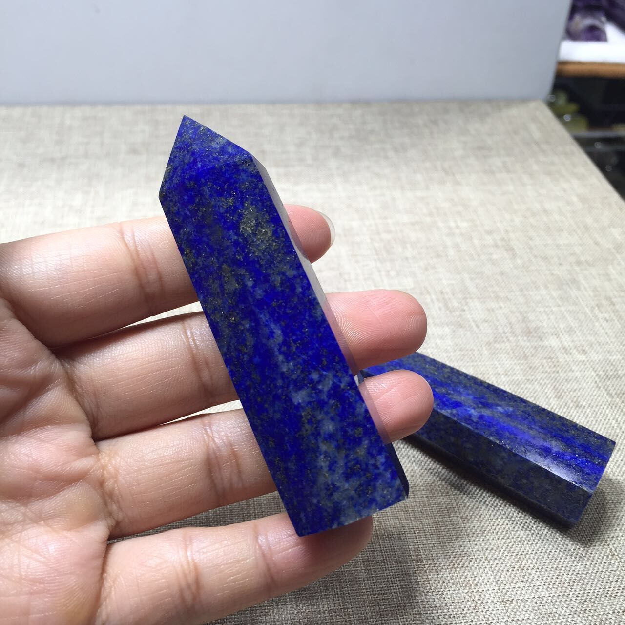 4-5cm Natural Rock Lapis Lazuli Quartz Crystal Wand Stone Point Healing  